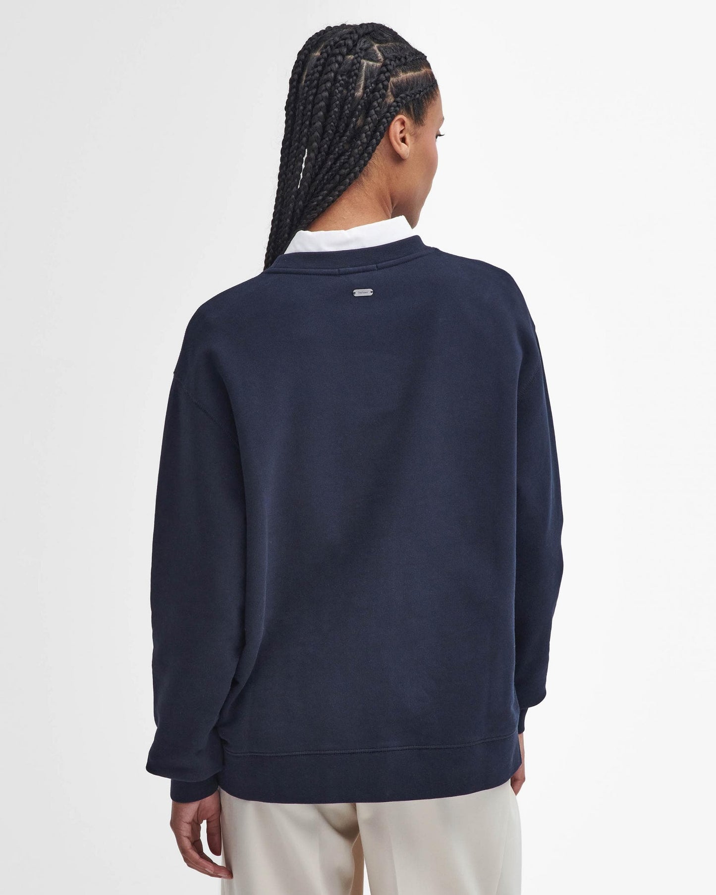 Barbour Northumberland Womens Drop Shoulder Sweatshirt - Navy/Cloud
