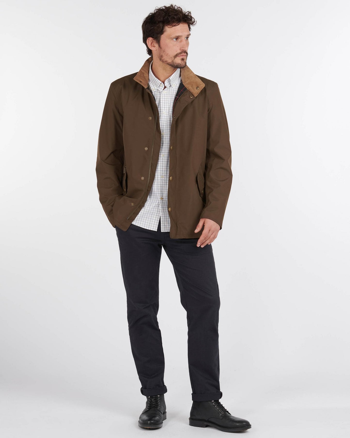 Barbour Spoonbill Mens Jacket - Dark Olive Brown