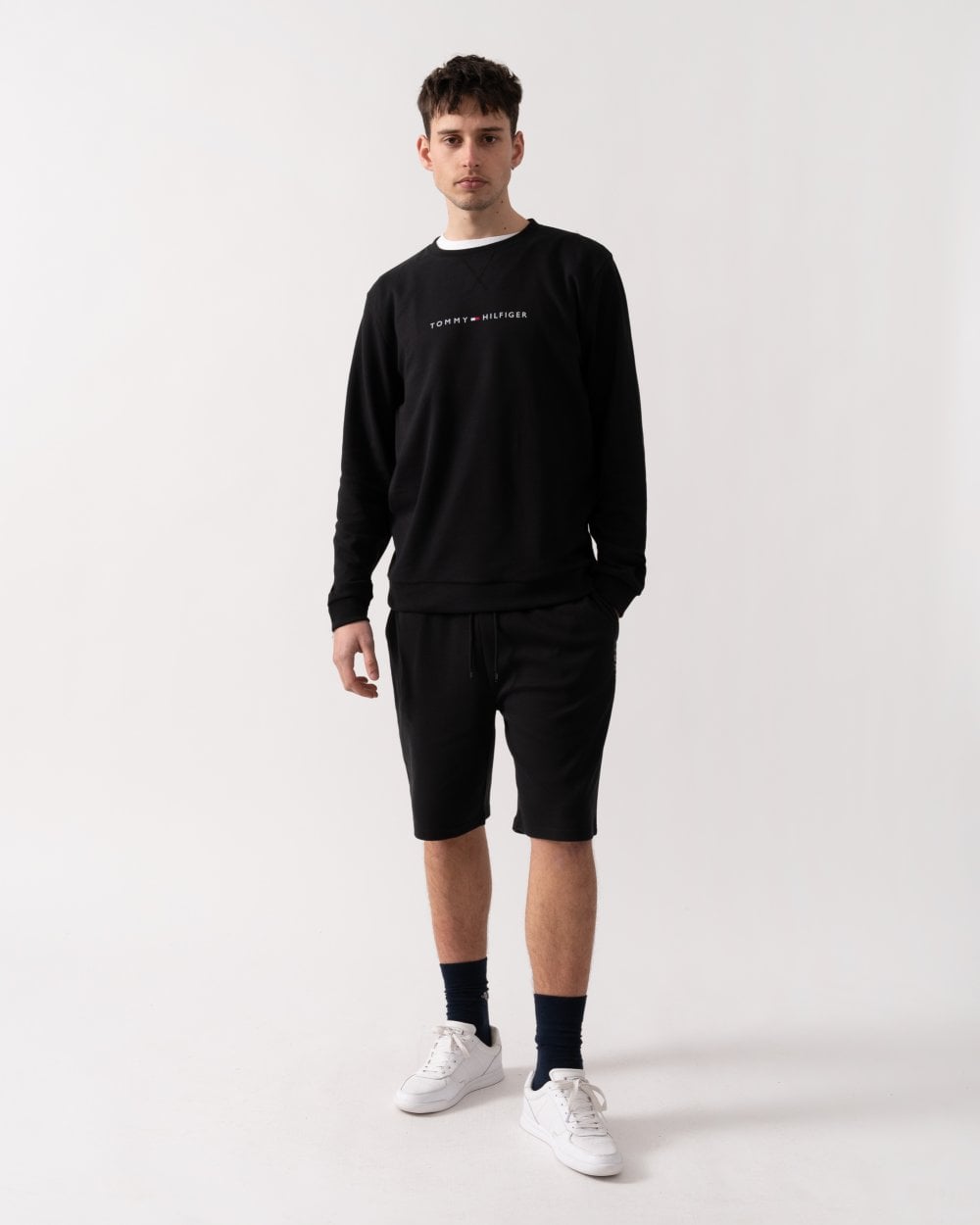 Tommy Hilfiger Cotton Mens Lounge Track Top - Black