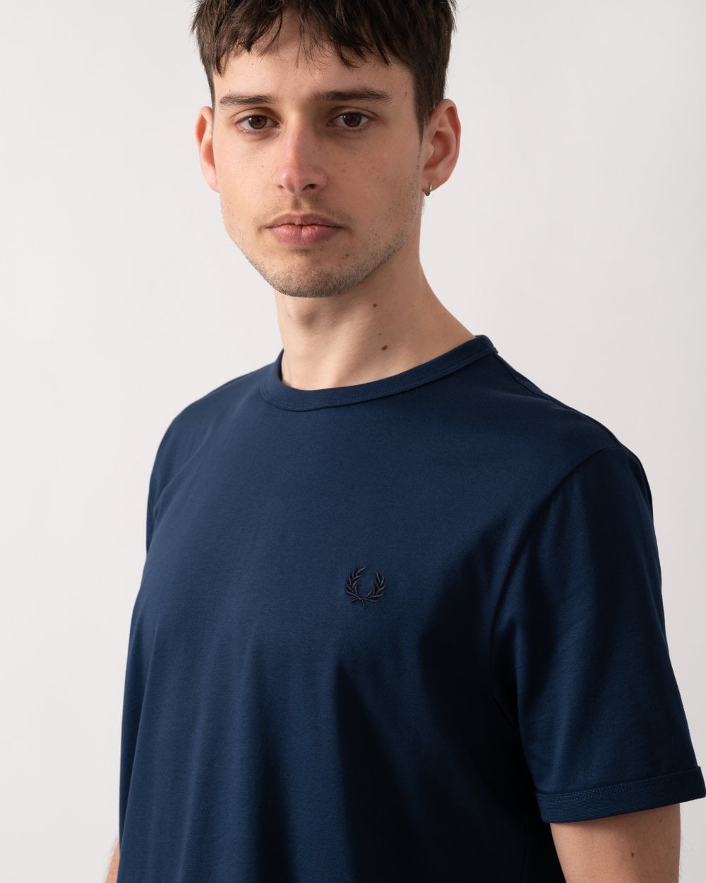 Fred Perry Mens Ringer T-Shirt - Tennis Blue X86