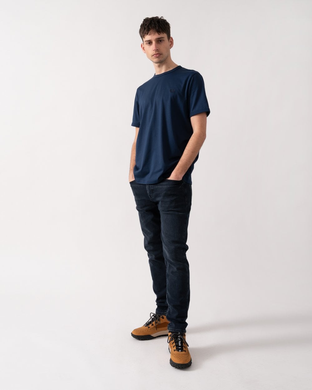 Fred Perry Mens Ringer T-Shirt - Tennis Blue X86