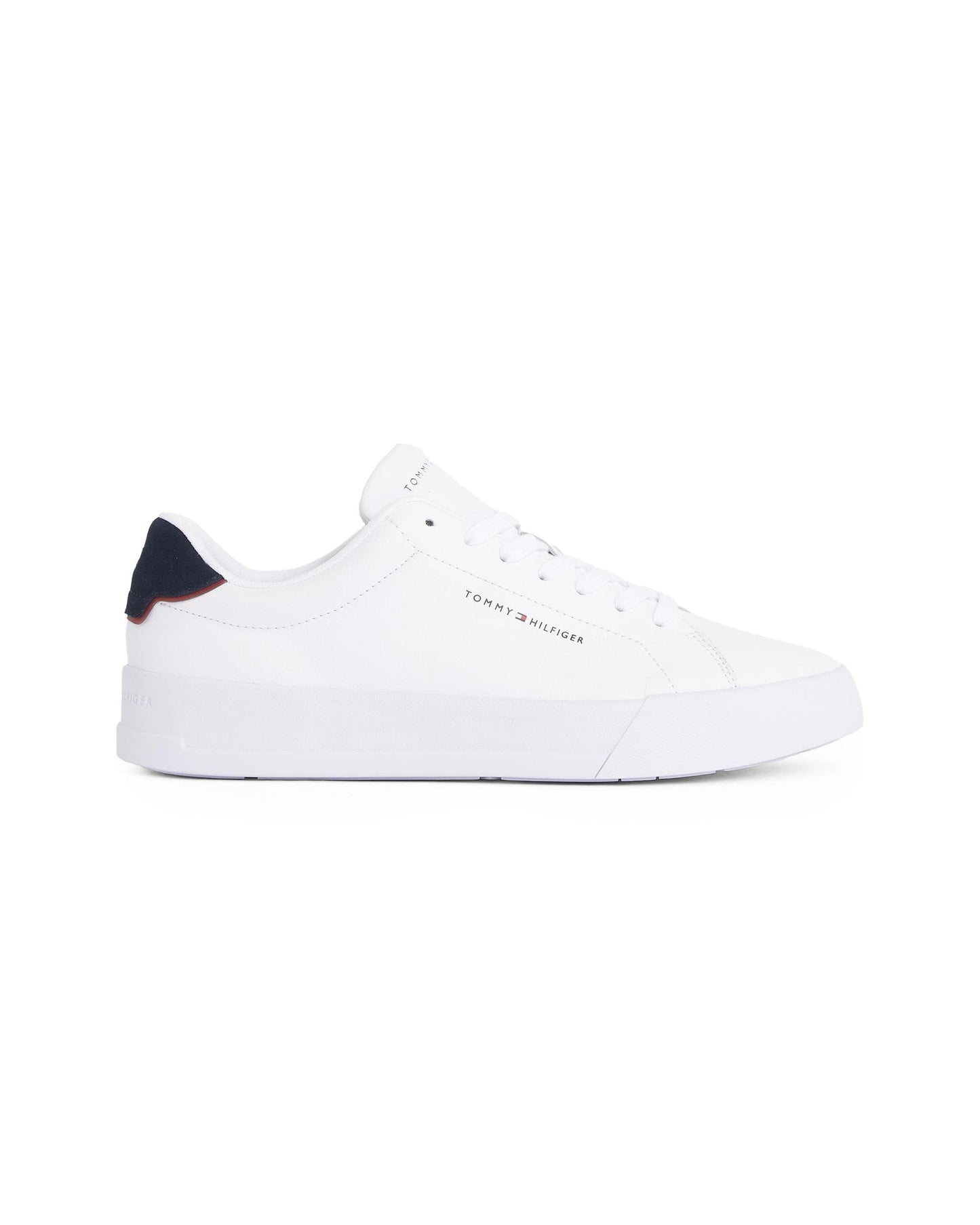Tommy Hilfiger Court Leather Detailed Mens Trainer - White/Desert Sky