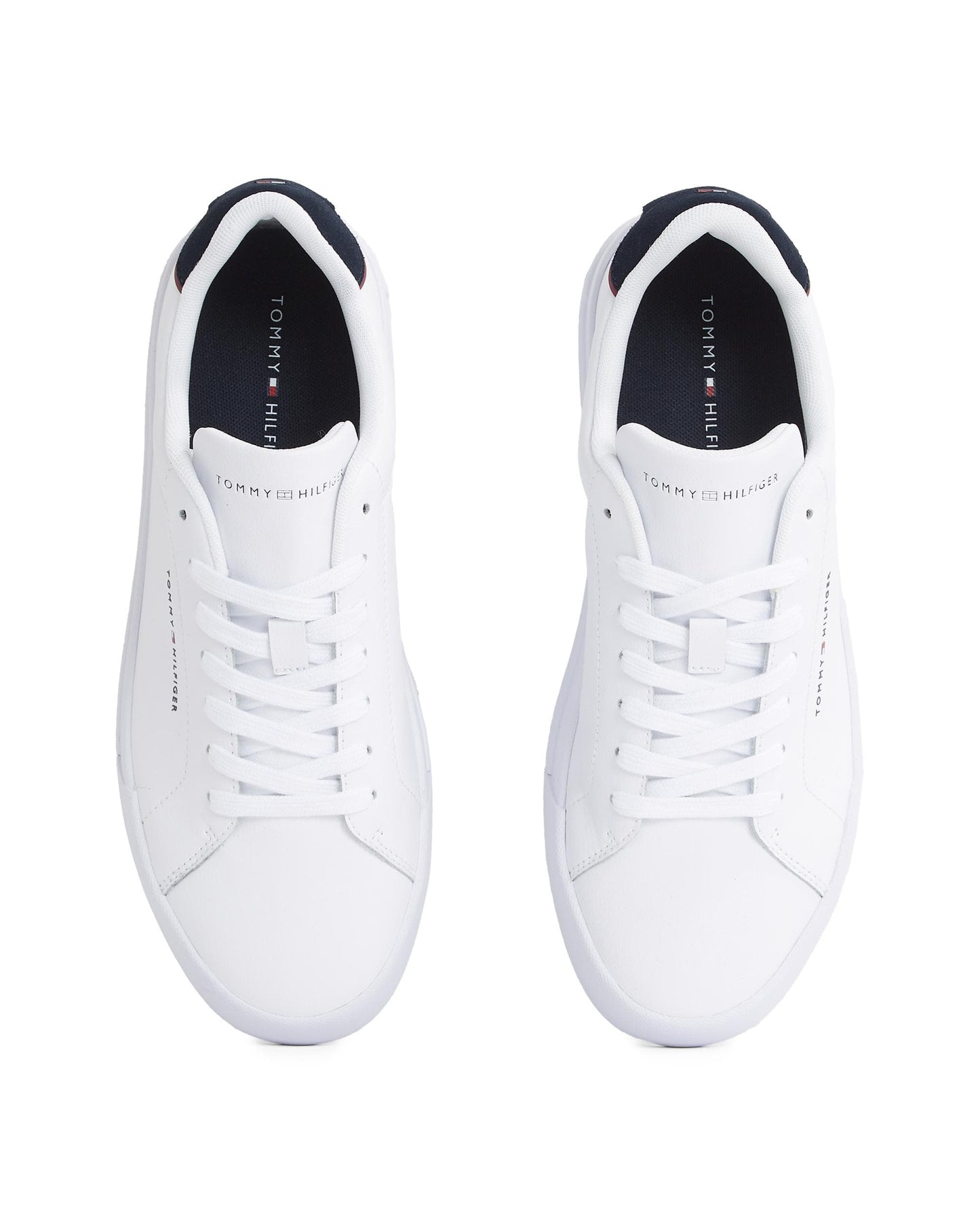 Tommy Hilfiger Court Leather Detailed Mens Trainer - White/Desert Sky