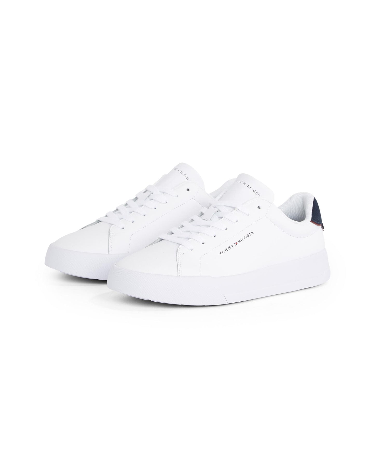 Tommy Hilfiger Court Leather Detailed Mens Trainer - White/Desert Sky