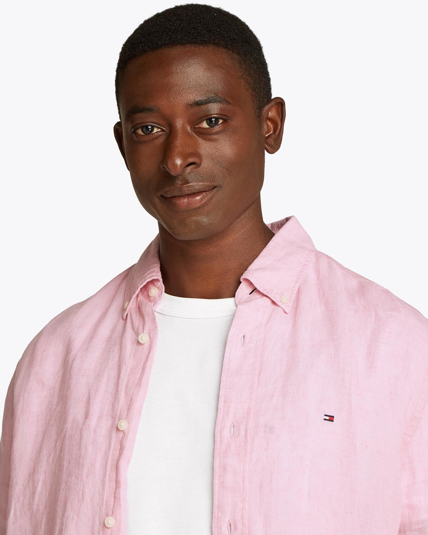 Tommy Hilfiger Pigment Dyed Solid Mens Shirt - Classic Pink
