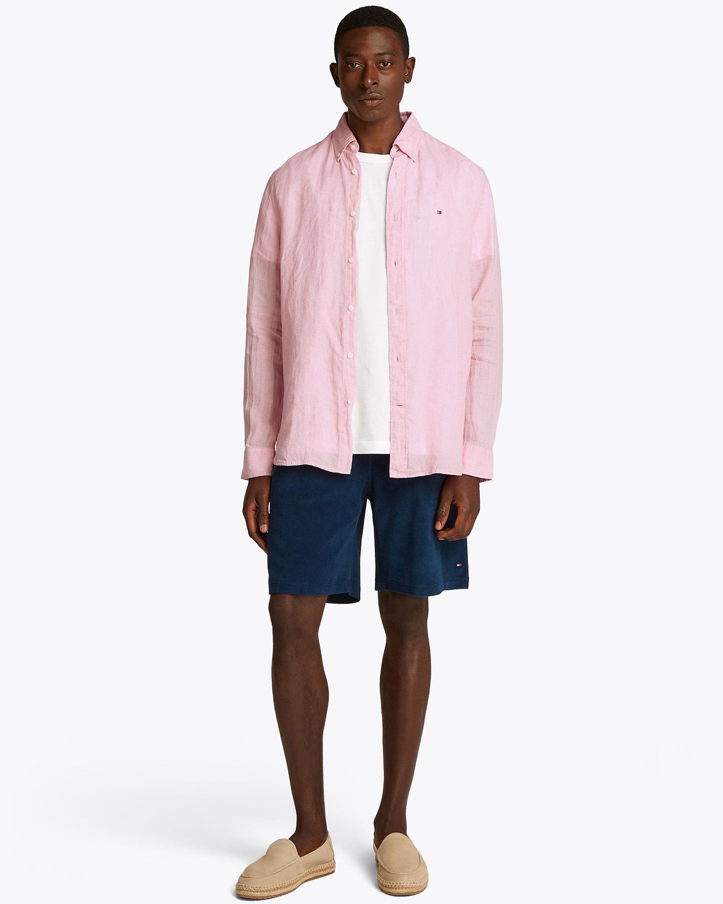 Tommy Hilfiger Pigment Dyed Solid Mens Shirt - Classic Pink