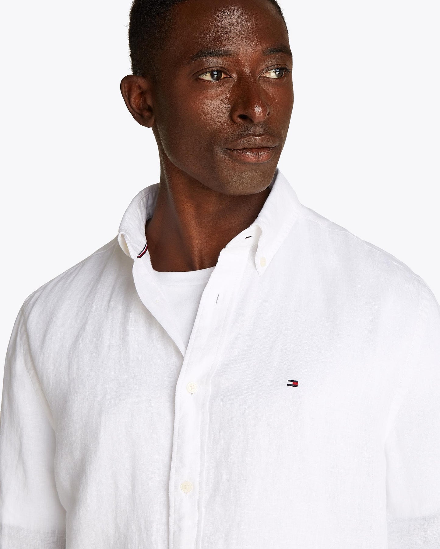Tommy Hilfiger Pigment Dyed Solid Mens Shirt - Optic White