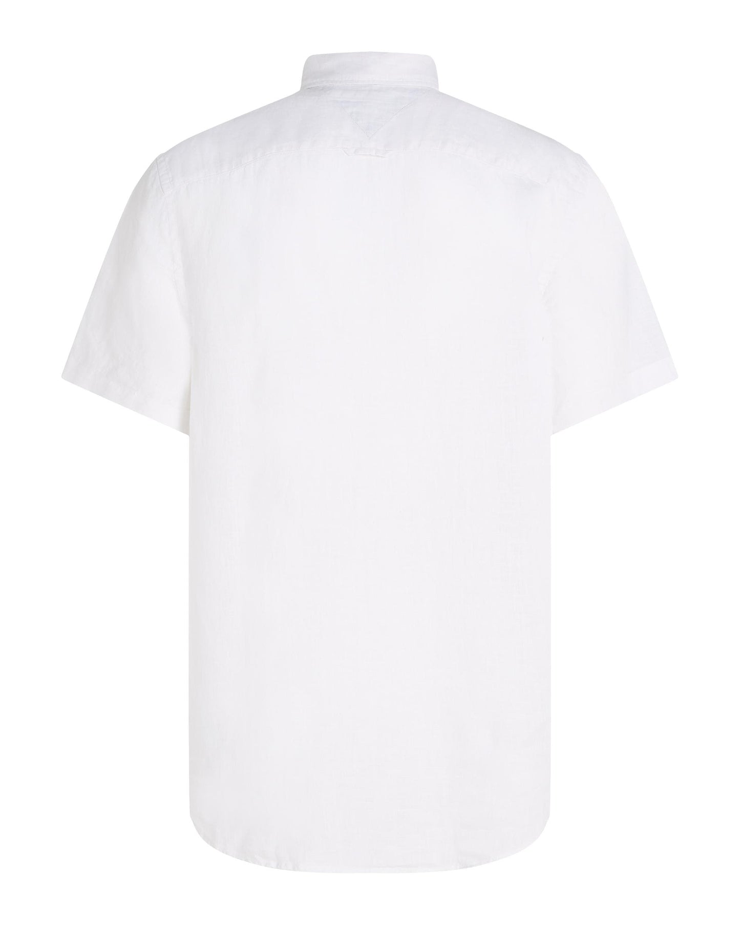 Tommy Hilfiger Pigment Dyed Linen Short Sleeve Mens Shirt - Optic White