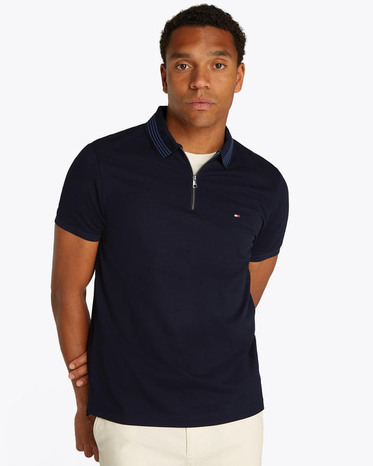 Tommy Hilfiger Tommy Hilfiger Mercerised Pique Zip Mens Polo