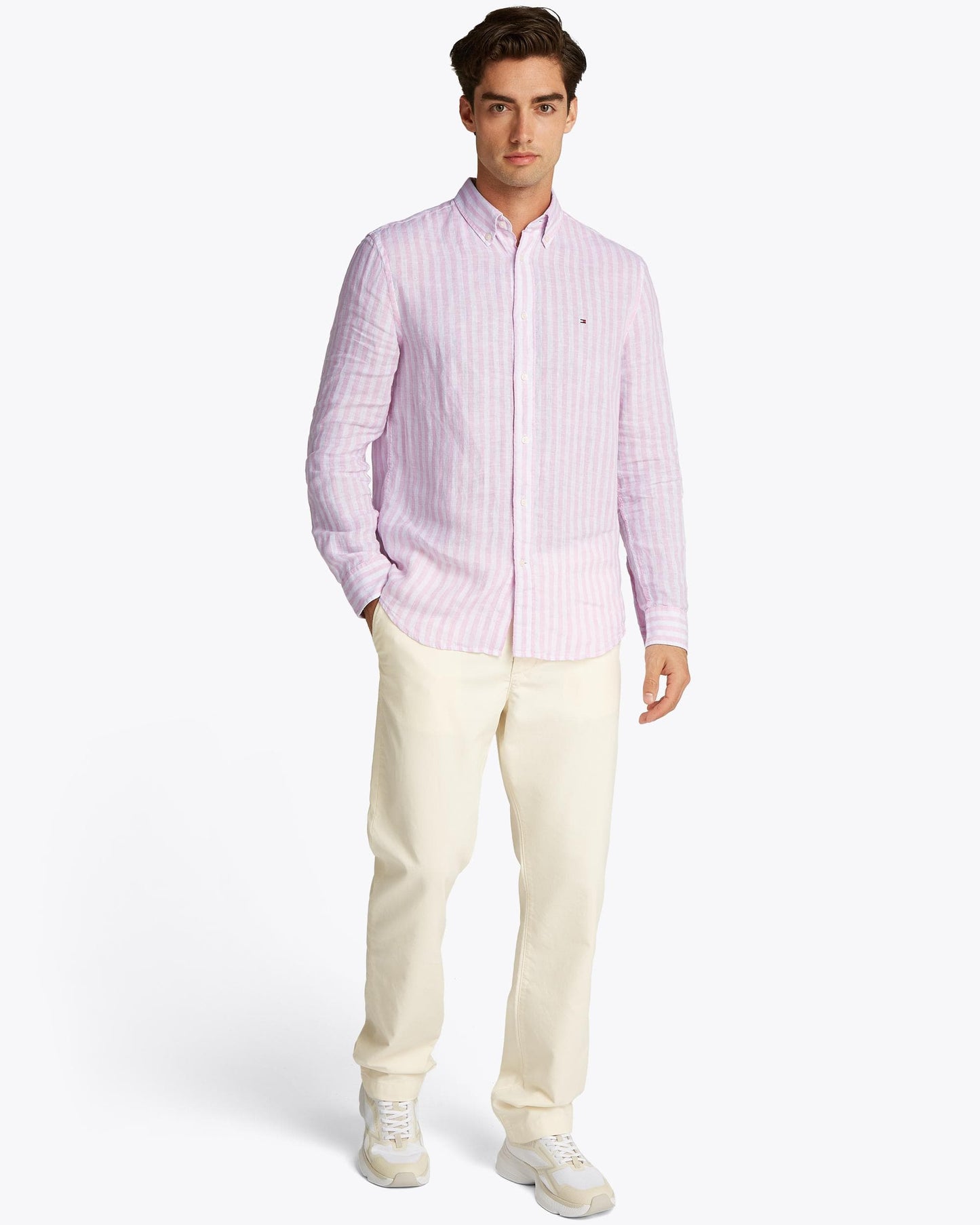 Tommy Hilfiger Tommy Hilfiger Lined Essential Long Sleeve Striped Mens Shirt