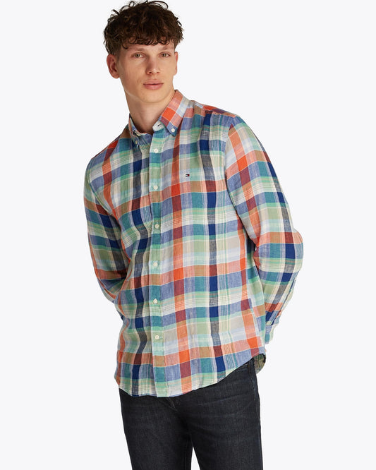 Tommy Hilfiger Tommy Hilfiger Linen Summer Madras Mens Shirt