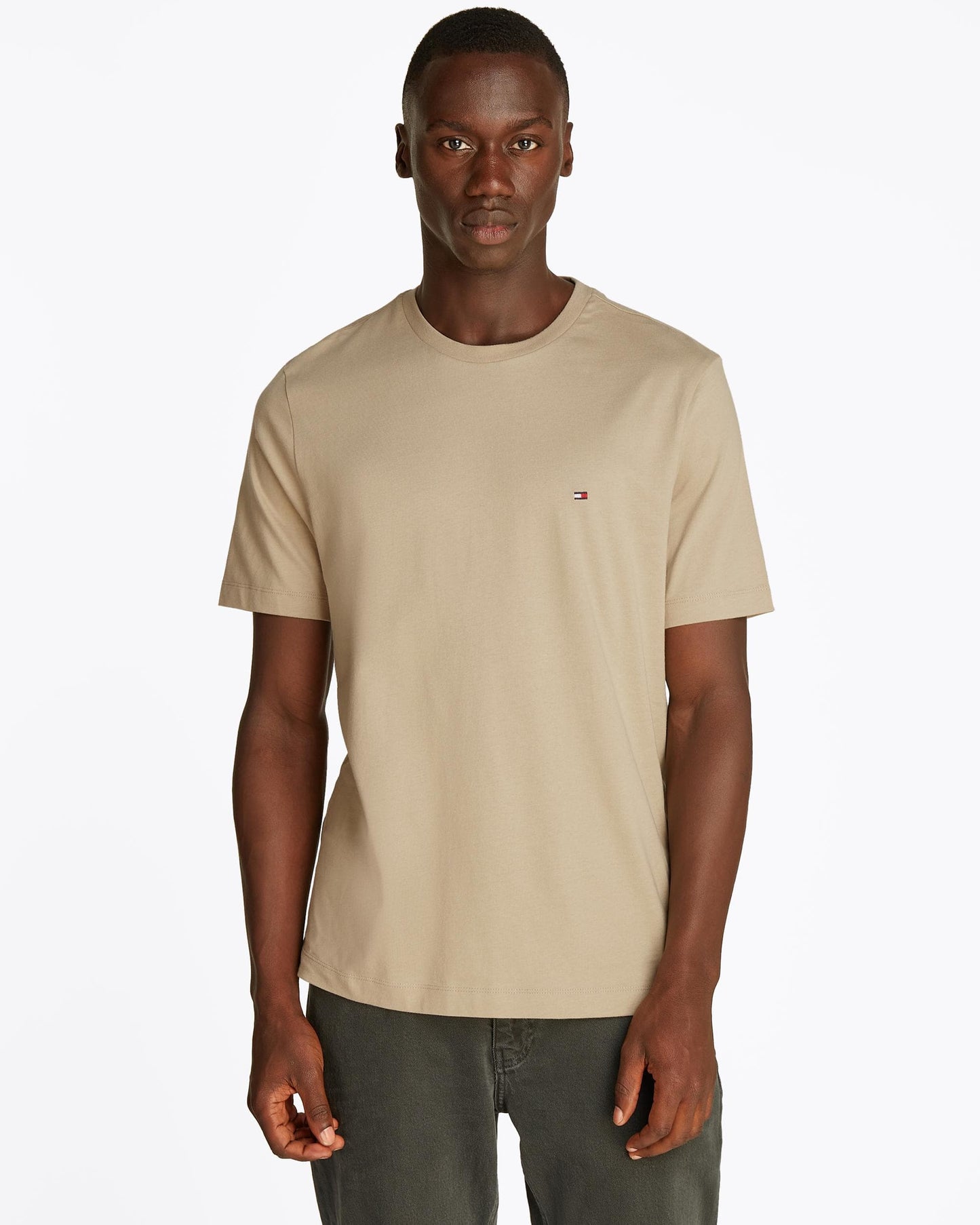 Tommy Hilfiger Essential Seasonal Regular Fit Solid Mens T-Shirt - Sandalwood