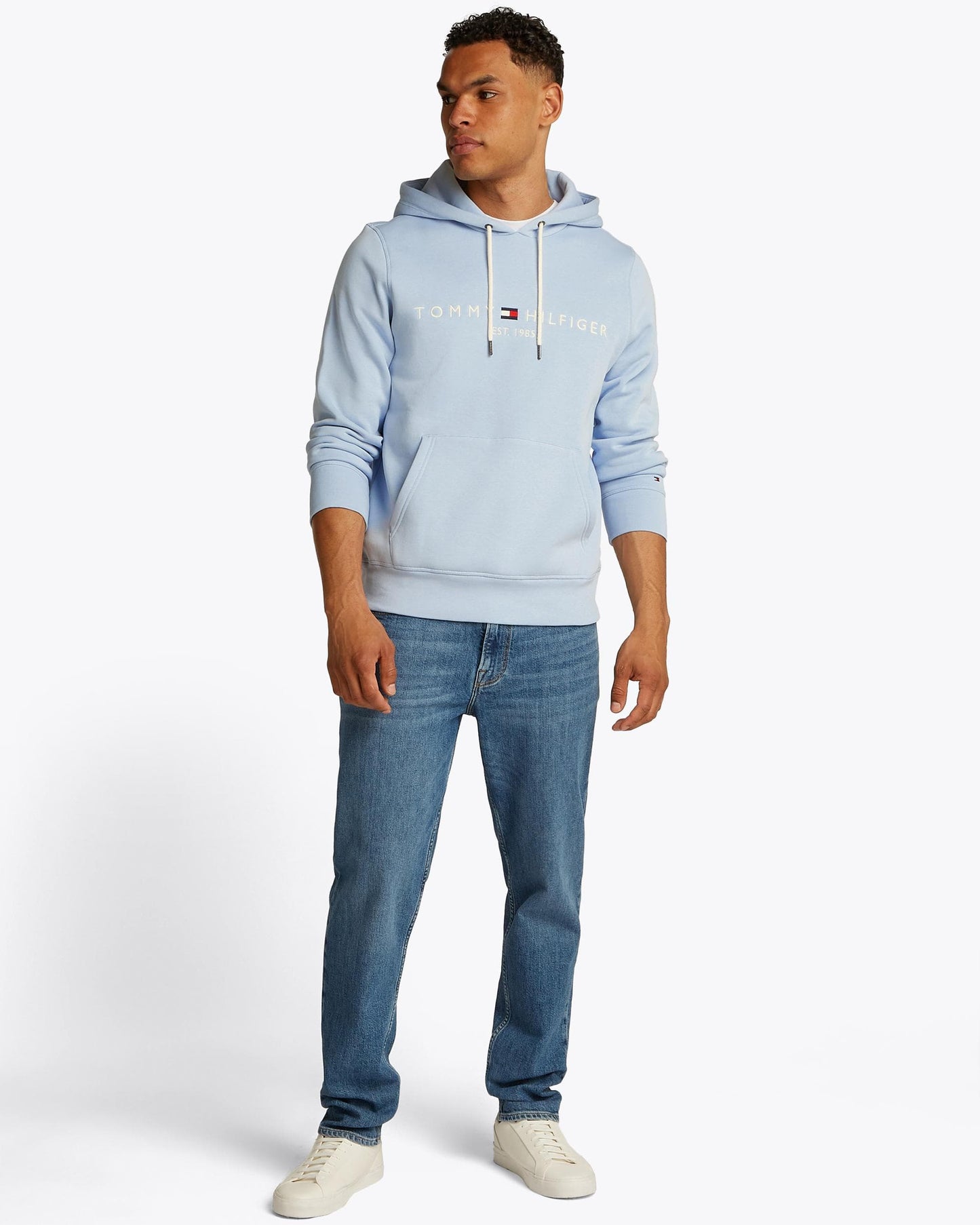 Tommy Hilfiger Tommy Logo Flex Fleece Hoodie - Breezy Blue