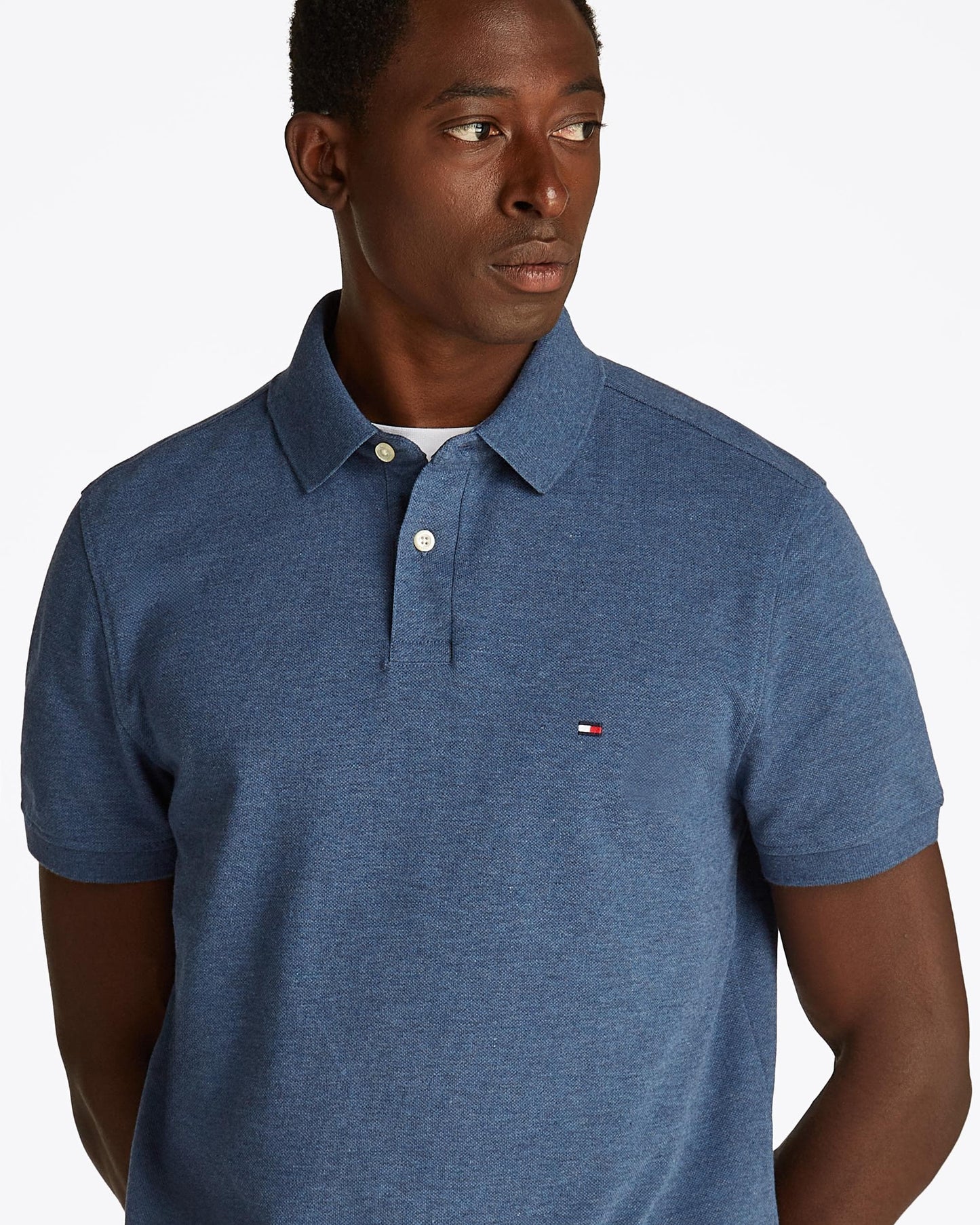 Tommy Hilfiger 1985 Regular Fit Mens Polo - Faded Indigo Heather