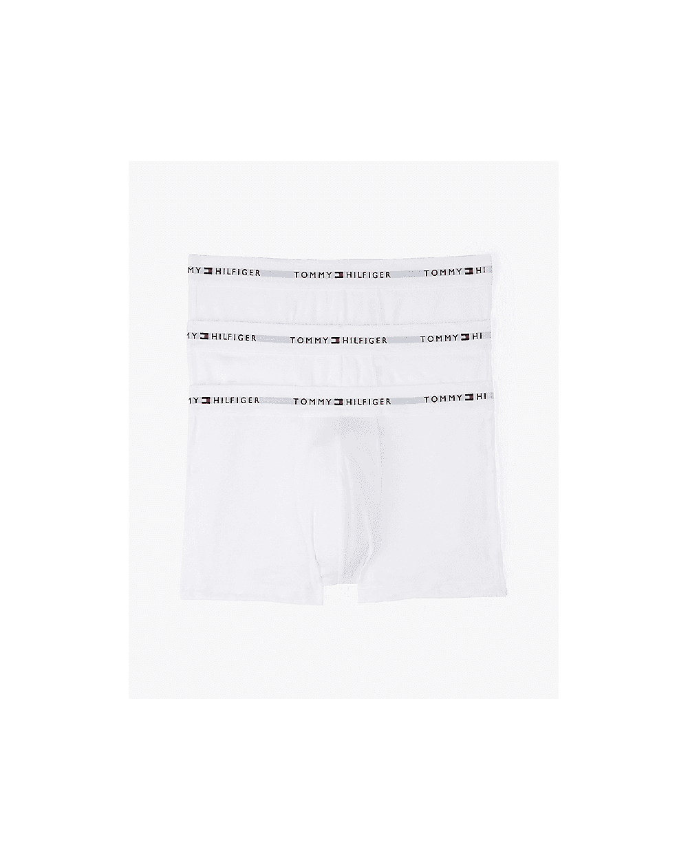 Tommy Hilfiger 3 Pack Mens Contrast Trunks - White/White/White