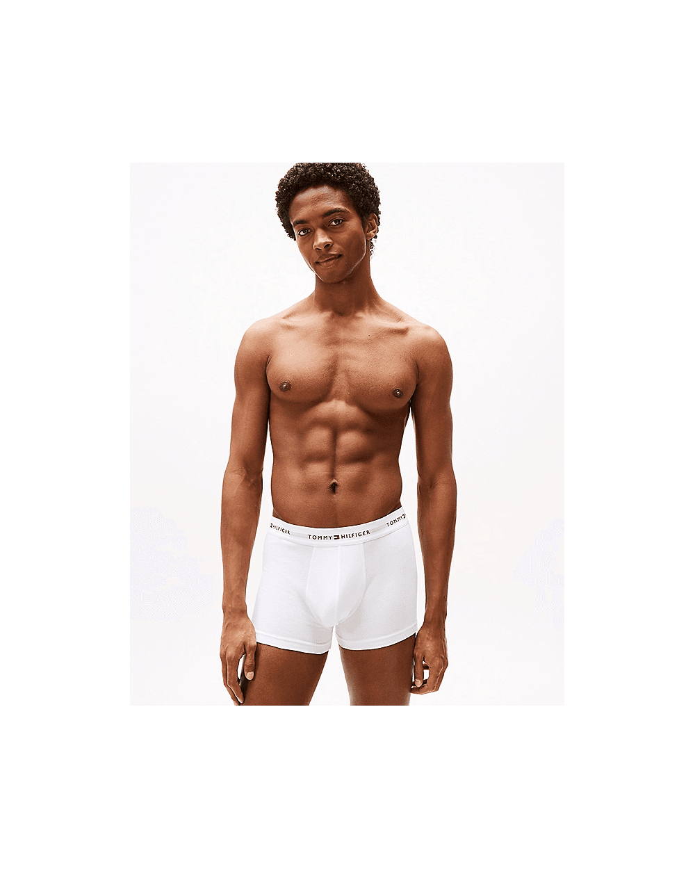 Tommy Hilfiger 3 Pack Mens Contrast Trunks - White/White/White