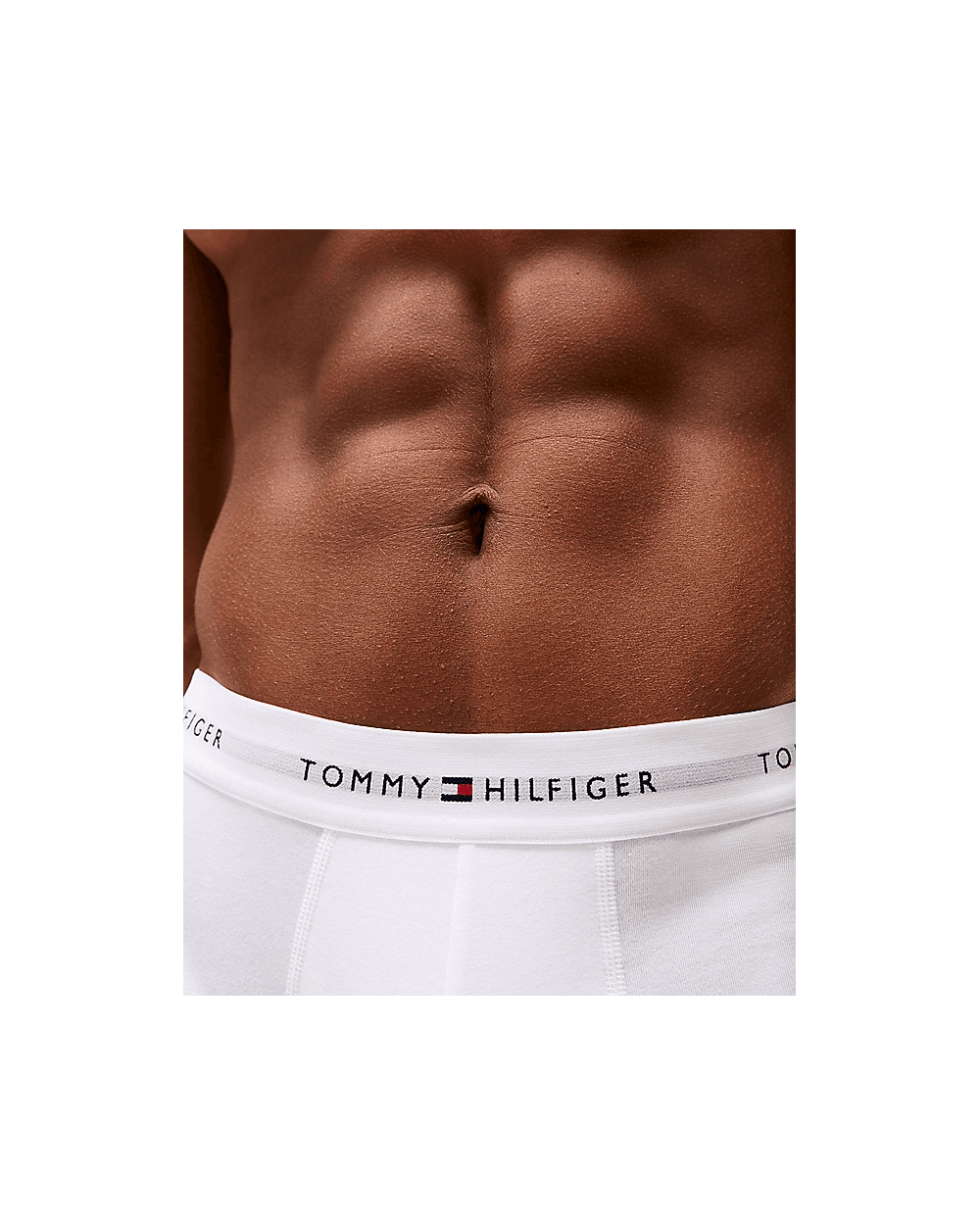 Tommy Hilfiger 3 Pack Mens Contrast Trunks - White/White/White