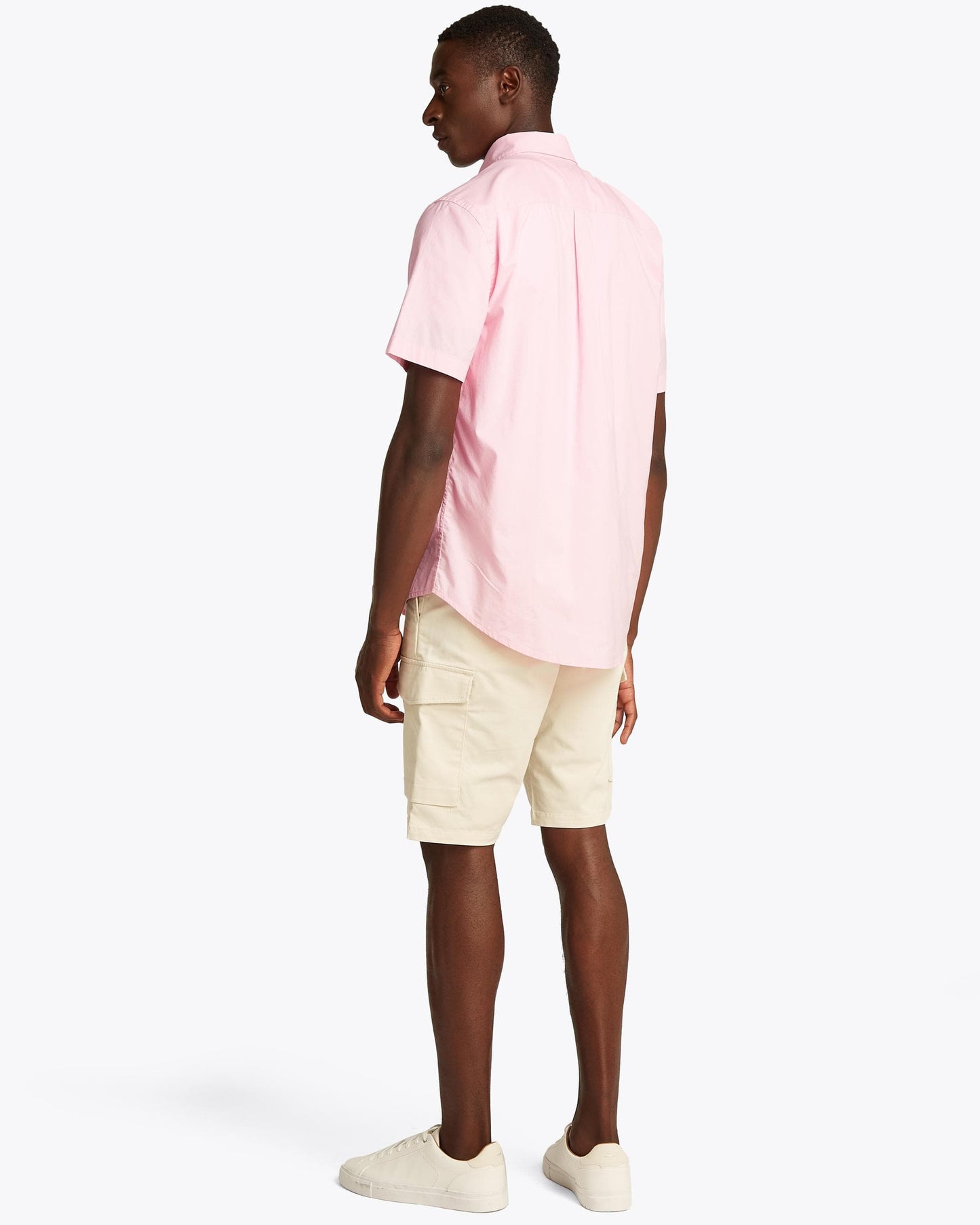 Tommy Hilfiger Flex Poplin Solid Short Sleeve Mens Shirt - Classic Pink