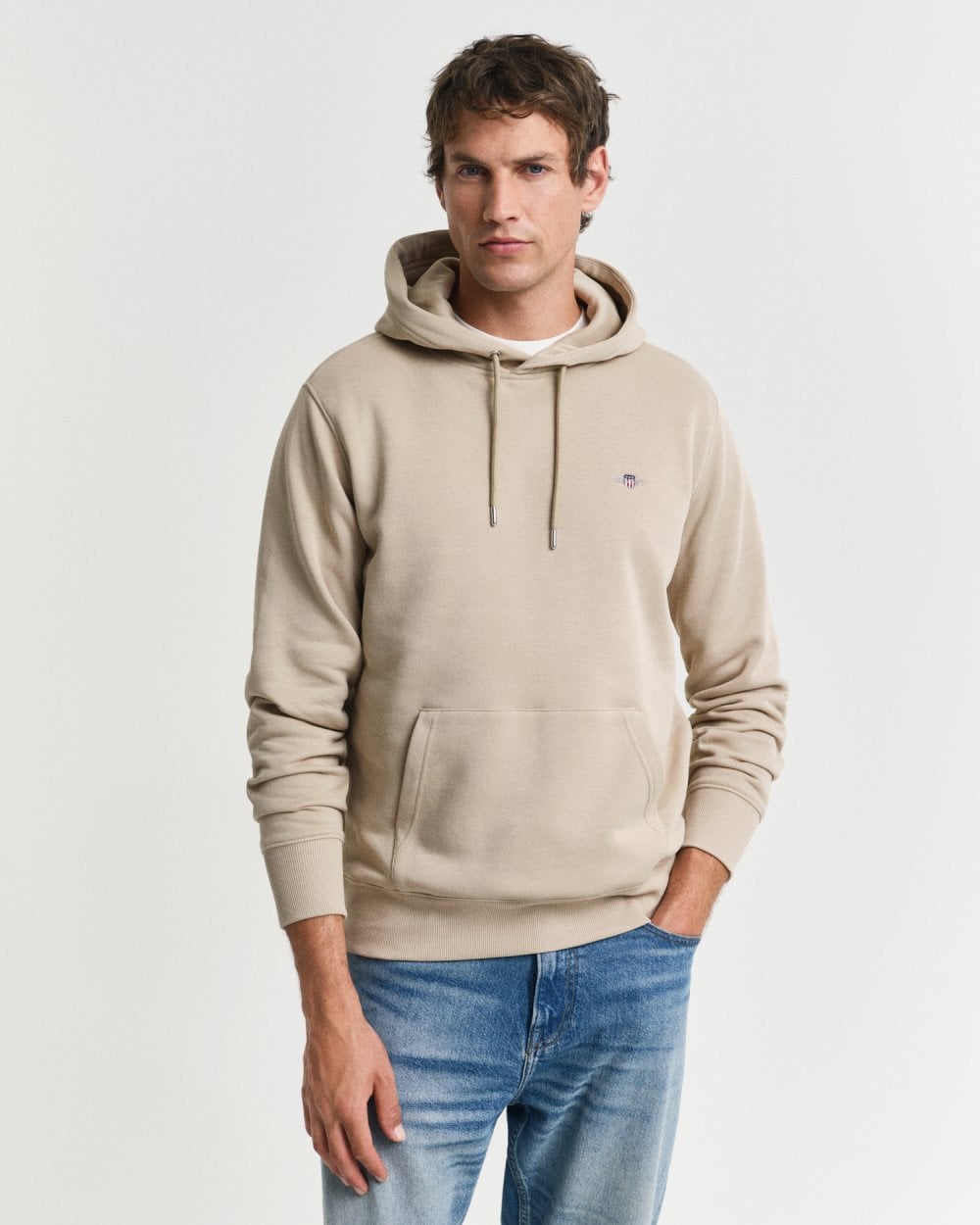 GANT Mens Regular Fit Shield Logo Pullover Hoodie