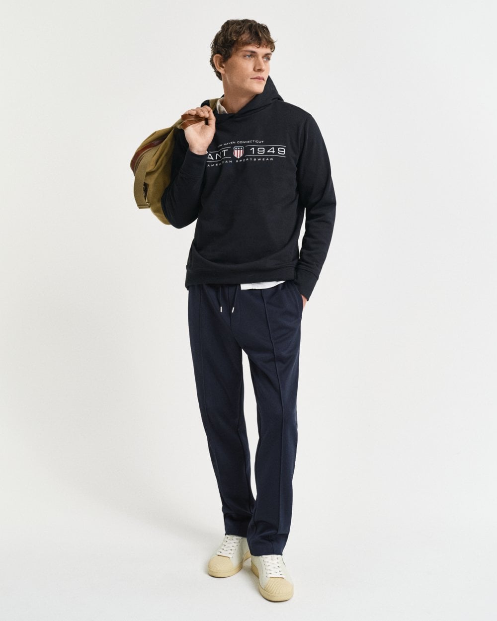 GANT Mens Pullover Graphic Hoodie - 5 Black