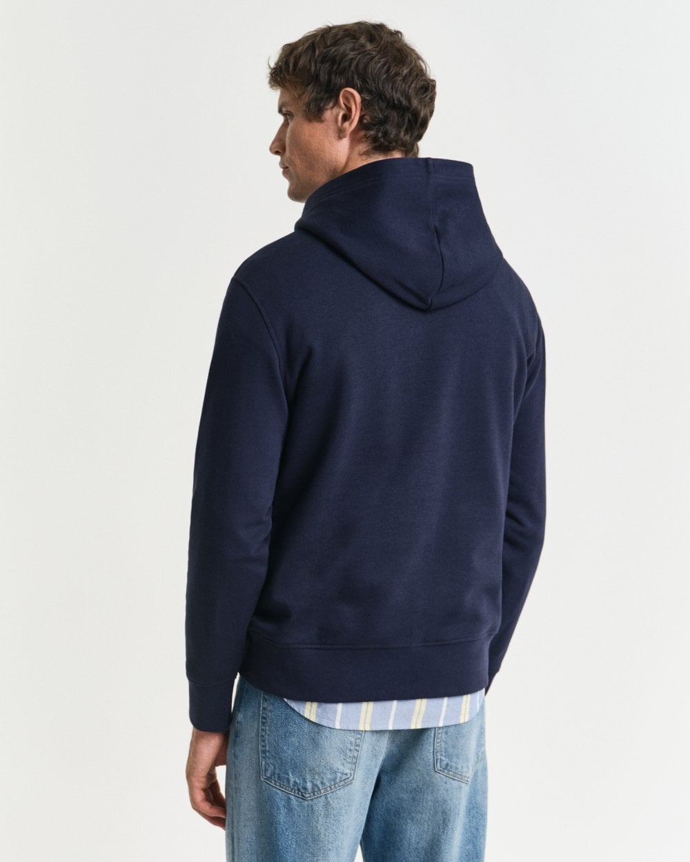 GANT Mens Pullover Graphic Hoodie - 433 Evening Blue