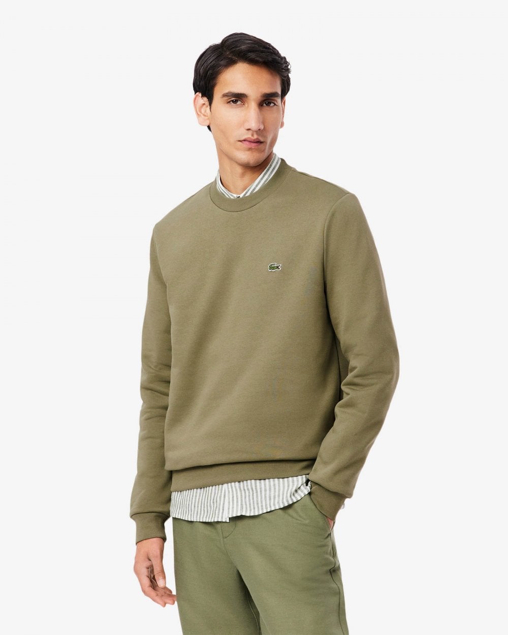 Lacoste Mens Crew Neck Fleece Sweatshirt
