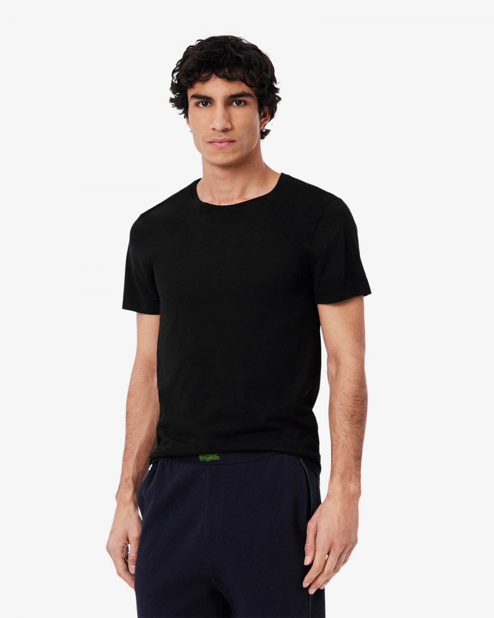 Lacoste Mens 3-Pack Plain Mens T-Shirts - Black 031