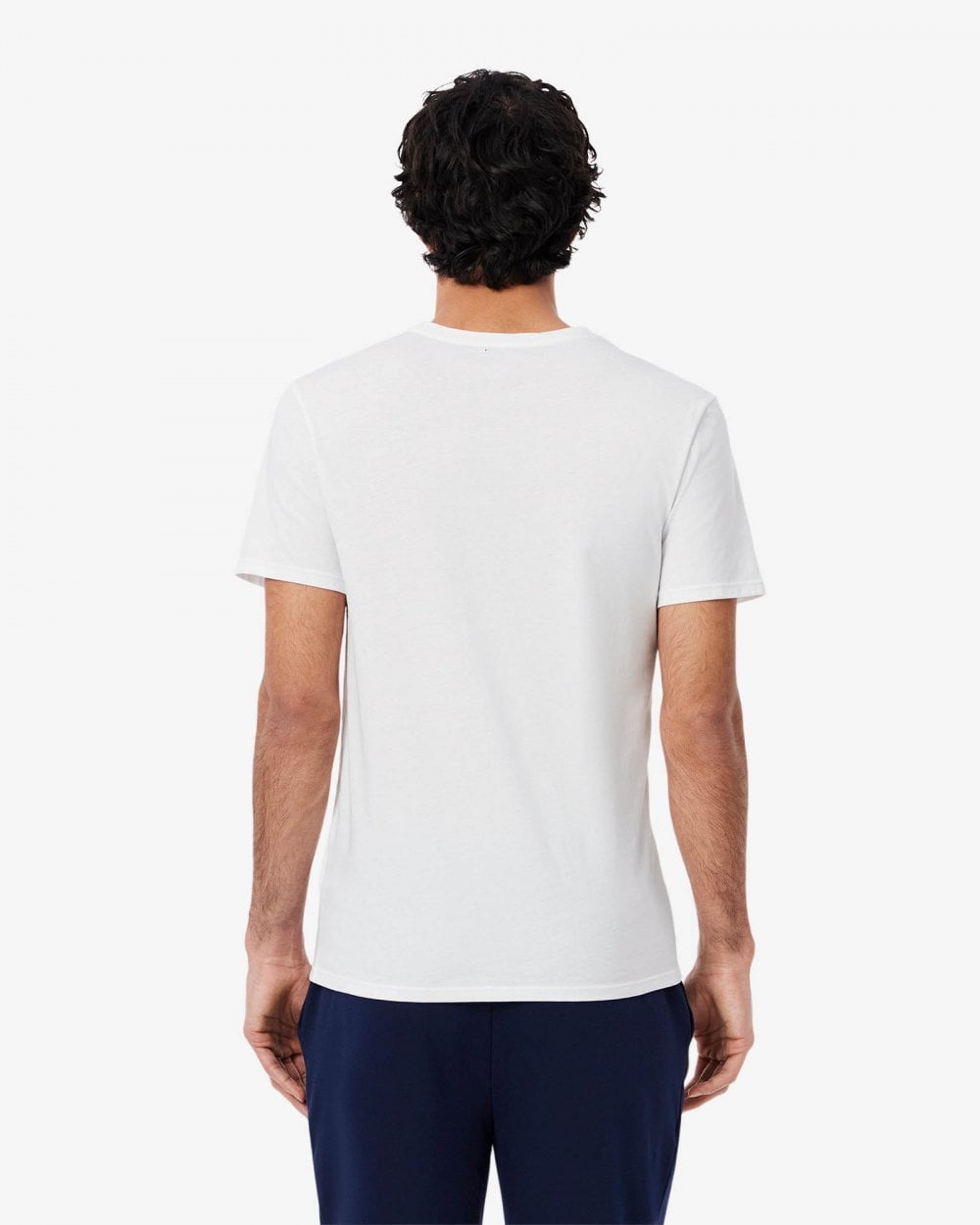 Lacoste Mens 3-Pack Plain Mens T-Shirts - White/Silver Chine-Black BXY