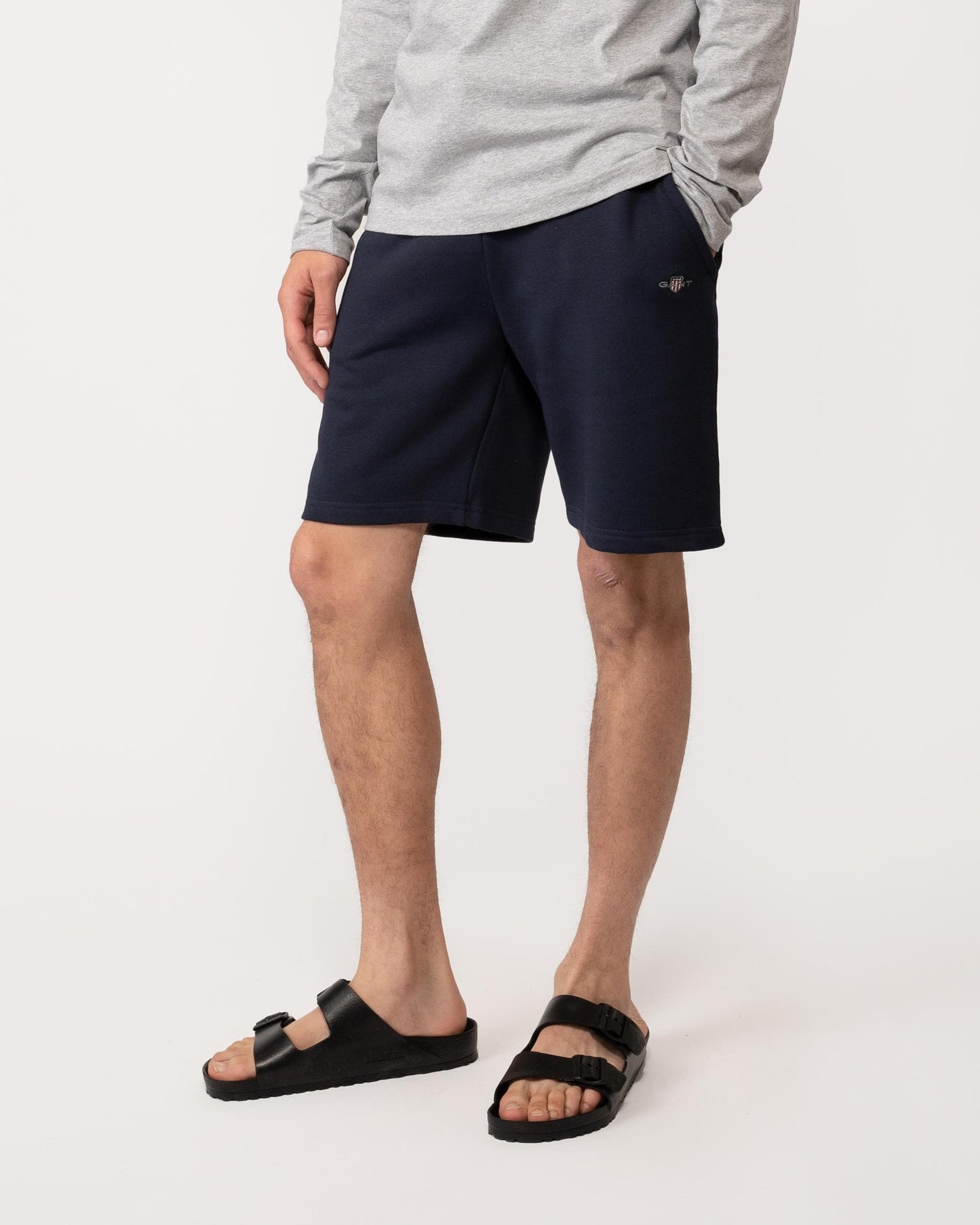 GANT Regular Fit Shield Logo Sweat Shorts - 433 Evening Blue
