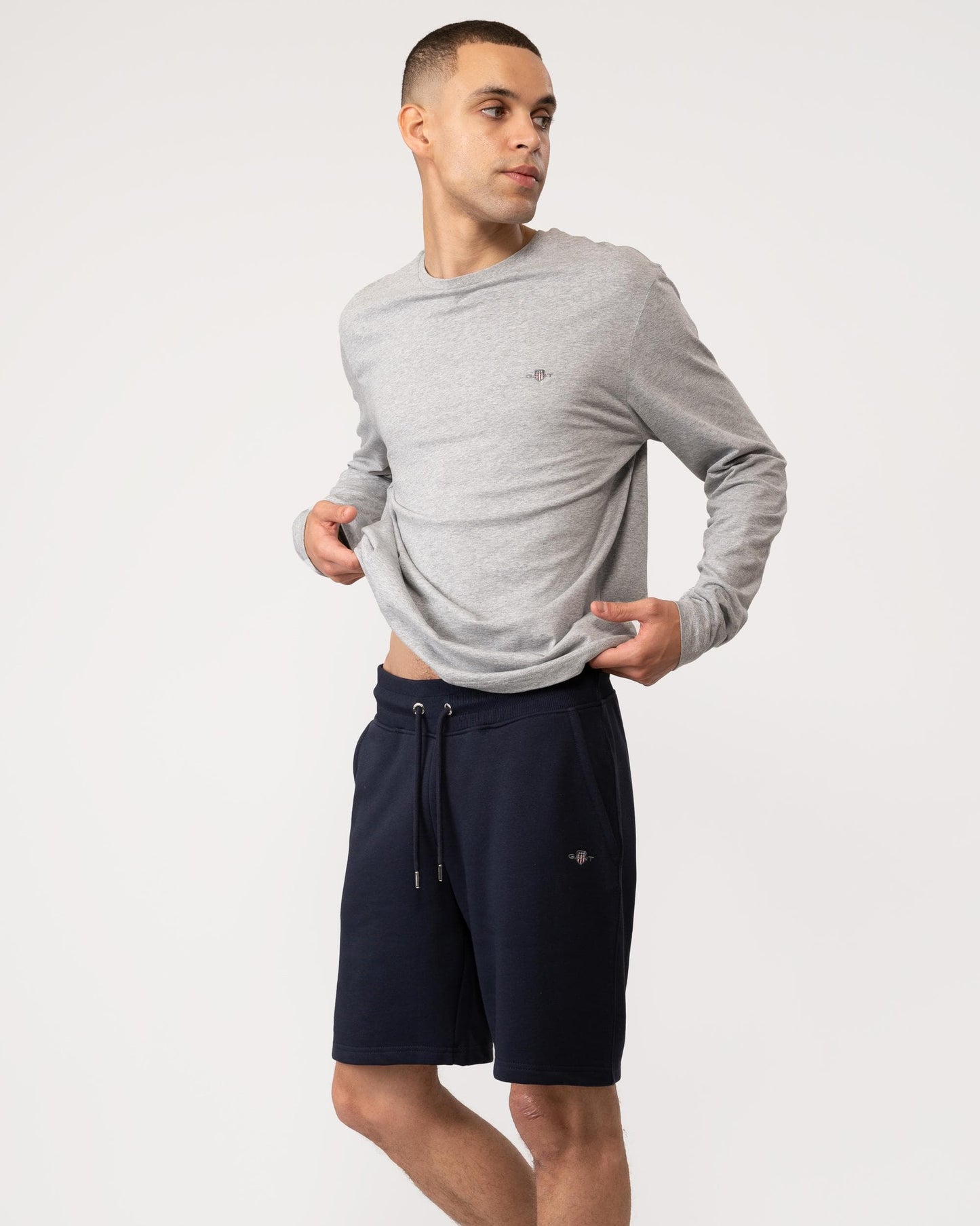 GANT Regular Fit Shield Logo Sweat Shorts - 433 Evening Blue