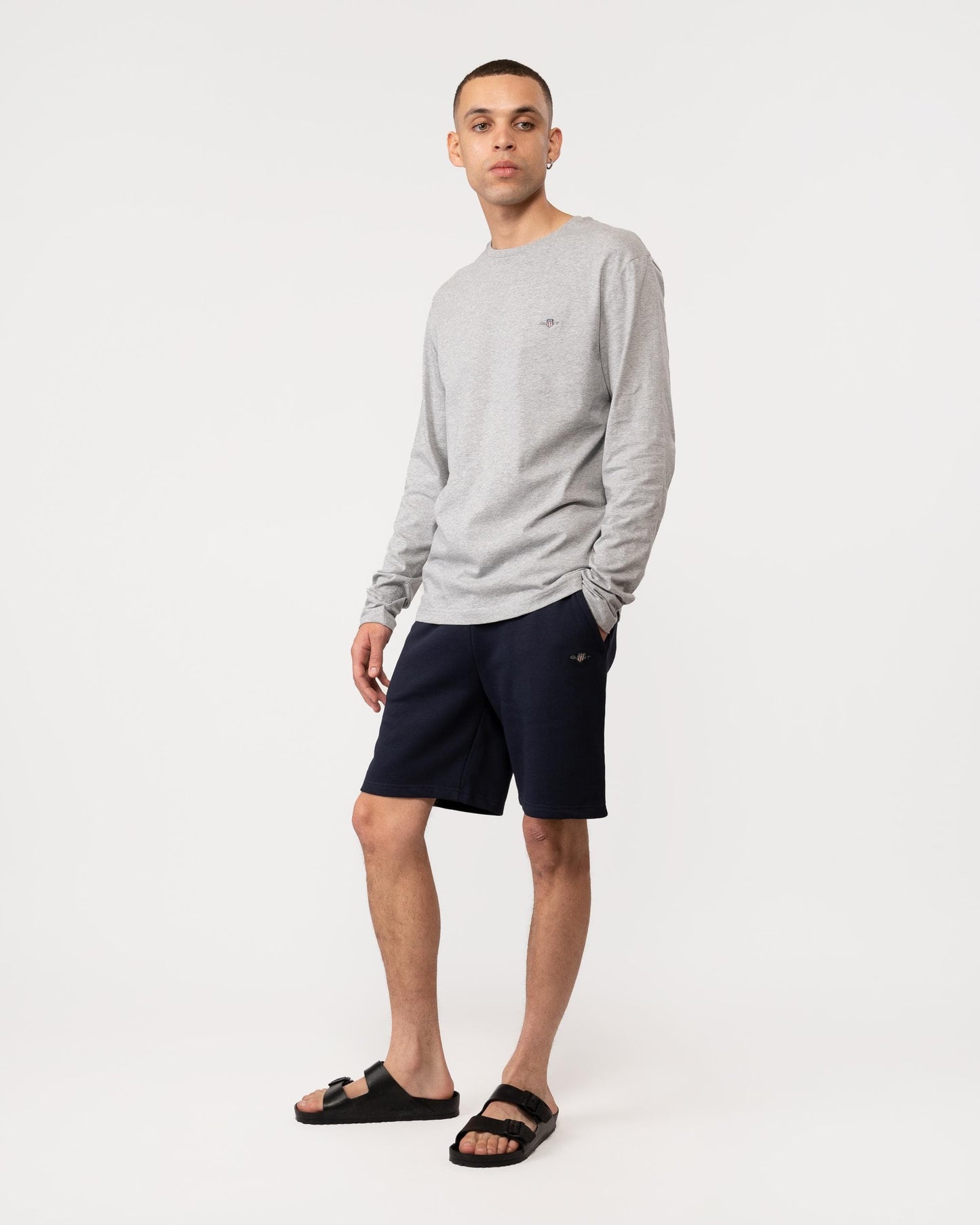 GANT Regular Fit Shield Logo Sweat Shorts - 433 Evening Blue
