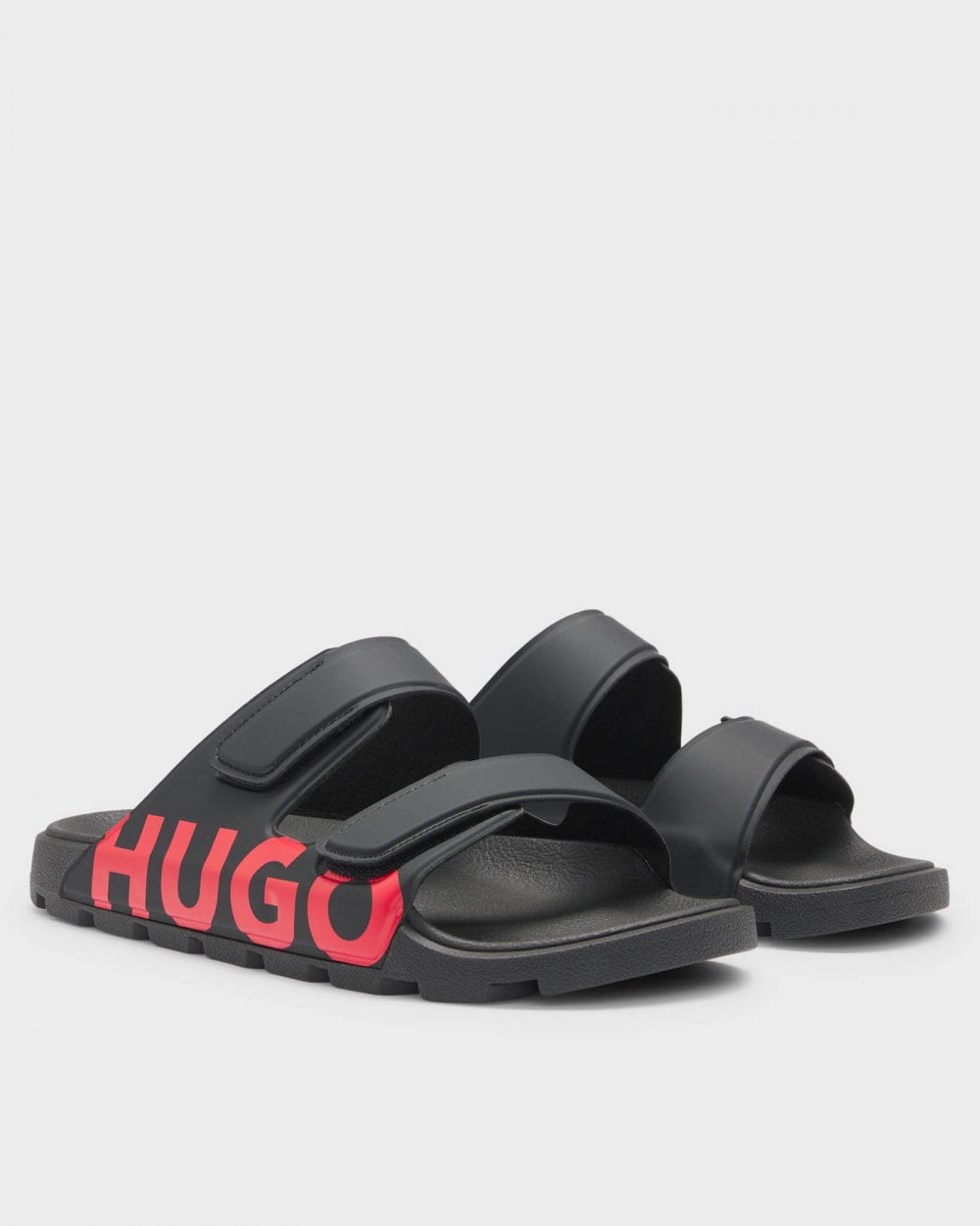 HUGO Evander Mens Logo Sandals with Double Touch-Closure Straps