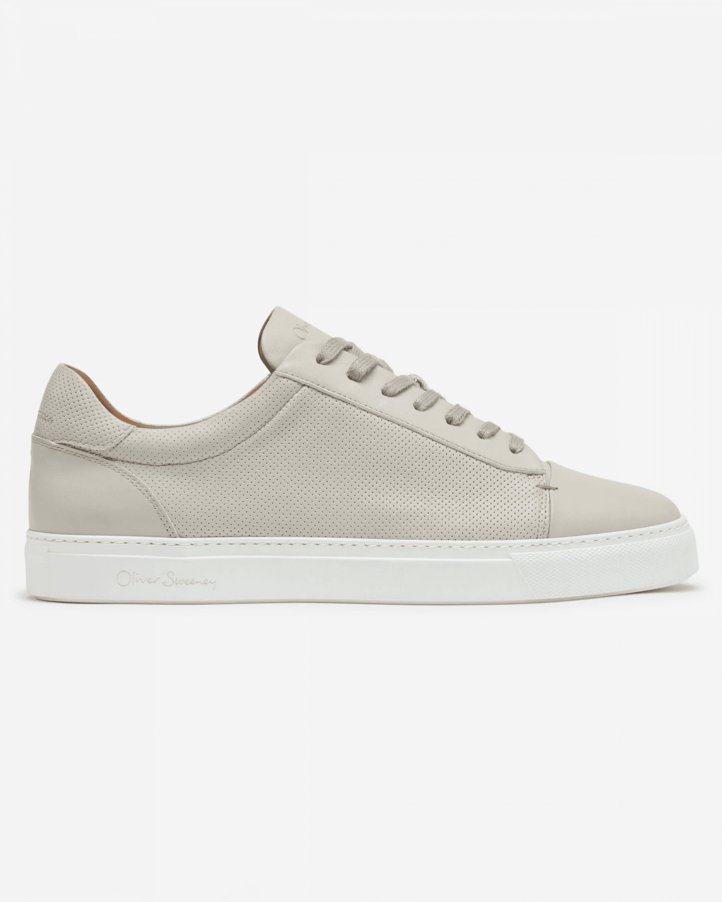 Oliver Sweeney Almada Mens Perforated Leather Trainers - Off White