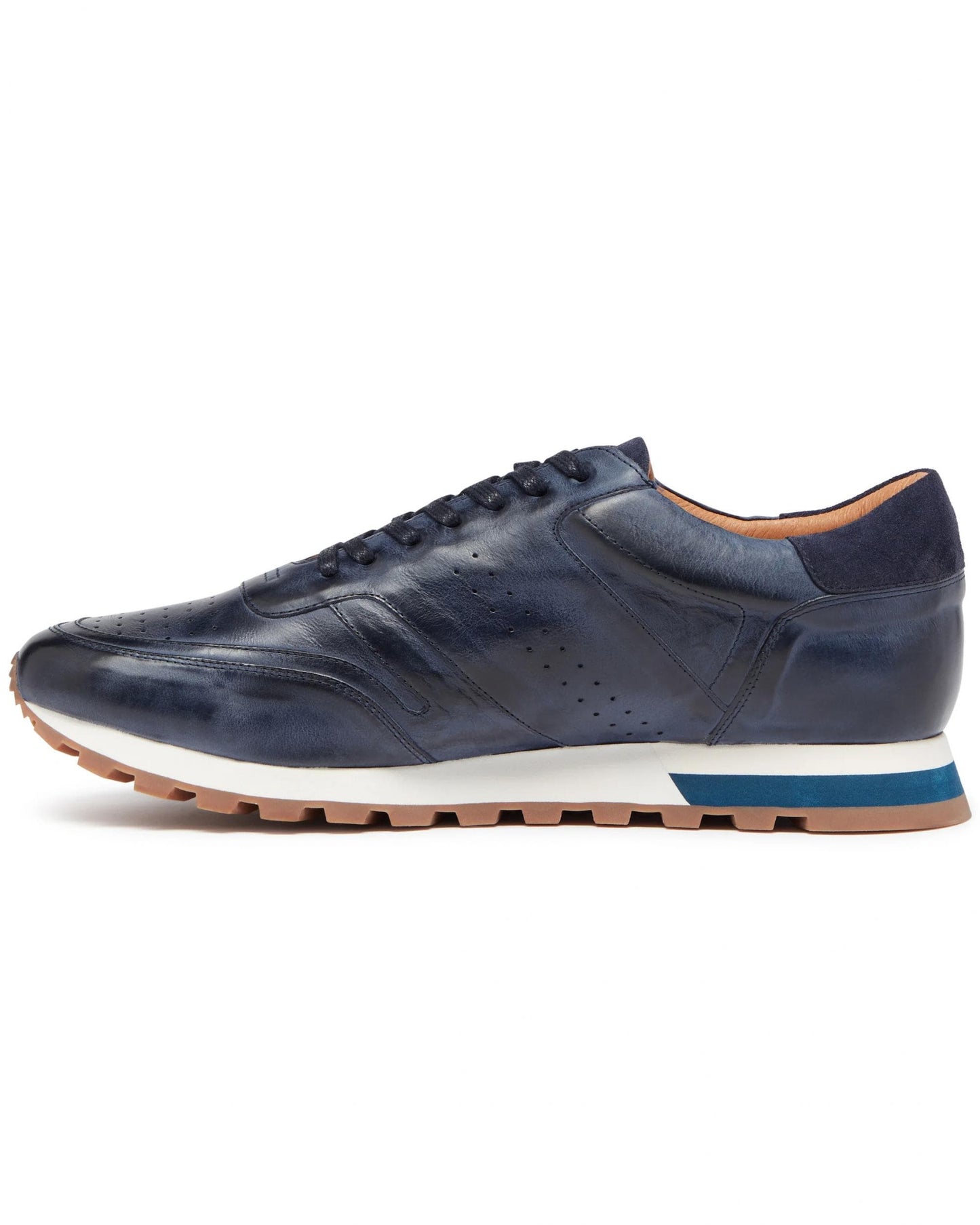Oliver Sweeney Orjais Mens Hand Washed Calf Leather Trainers - Navy