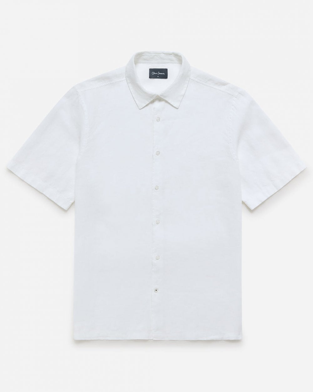 Oliver Sweeney Somerton Mens Short Sleeve Linen Shirt - White