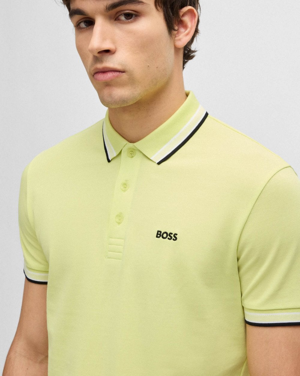 BOSS Green Paddy Contrast Mens Polo - Medium Yellow 723