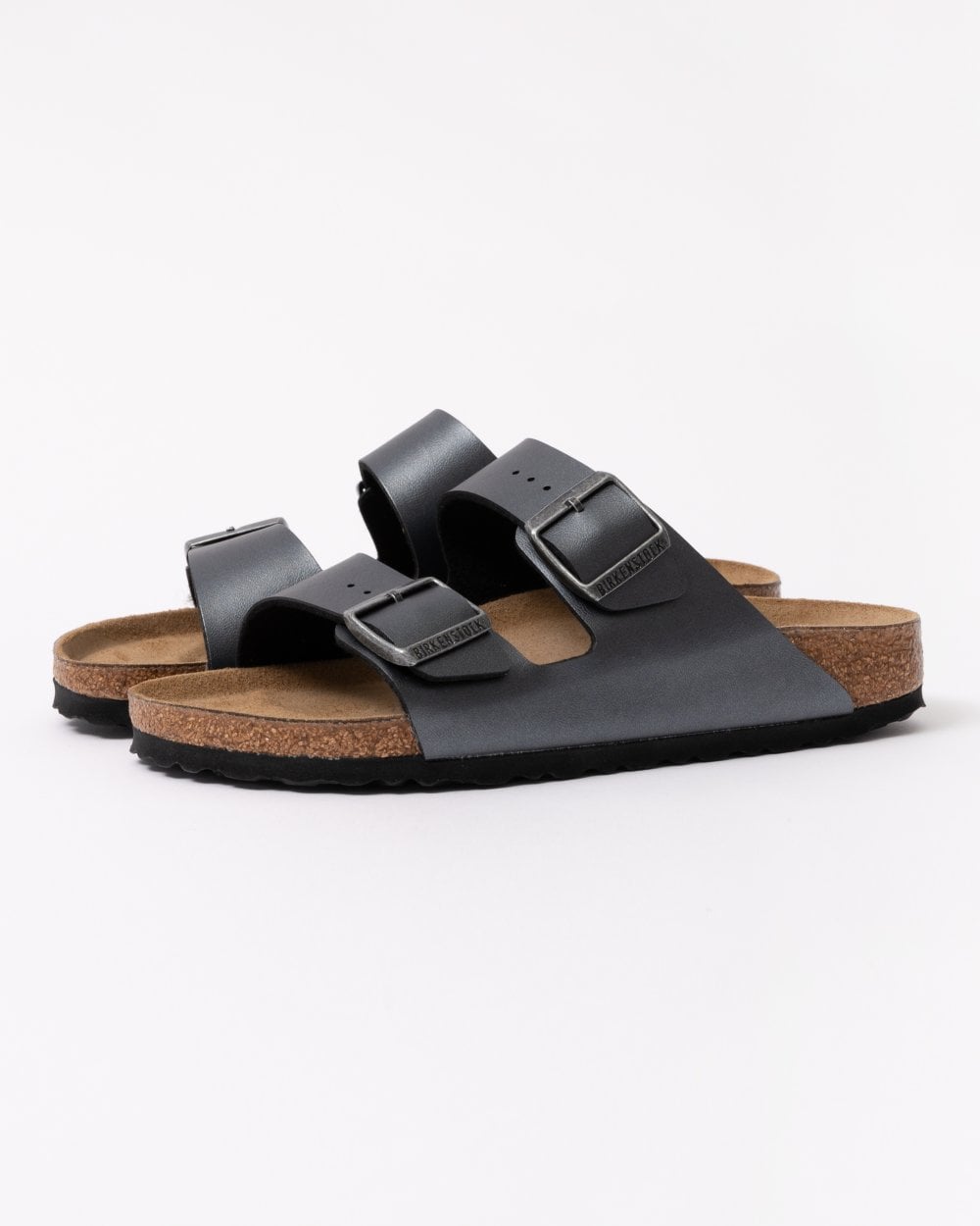 Birkenstock Arizona Birko-Flor Metallic Womens Sandals - Metallic Black