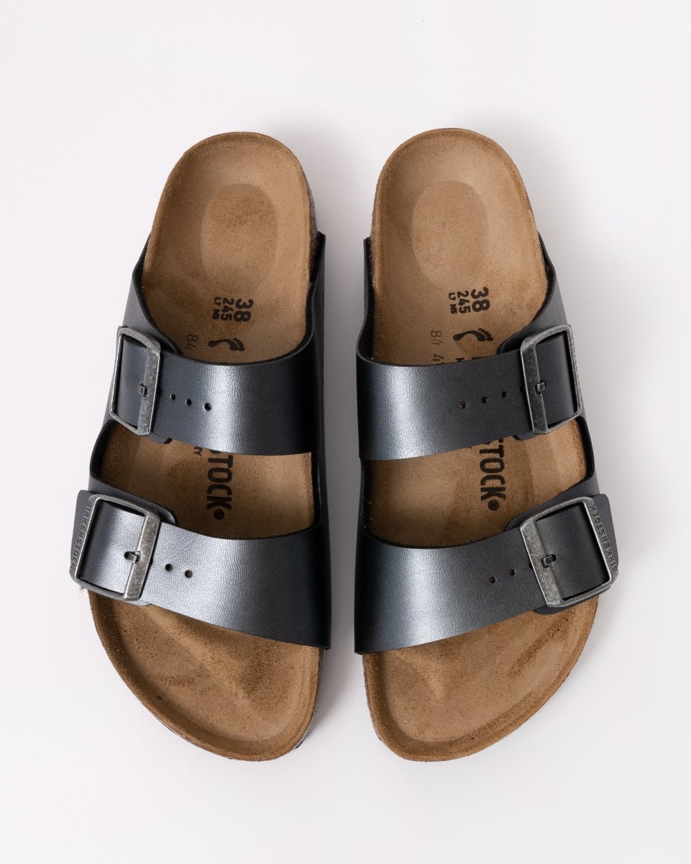 Birkenstock Arizona Birko-Flor Metallic Womens Sandals - Metallic Black