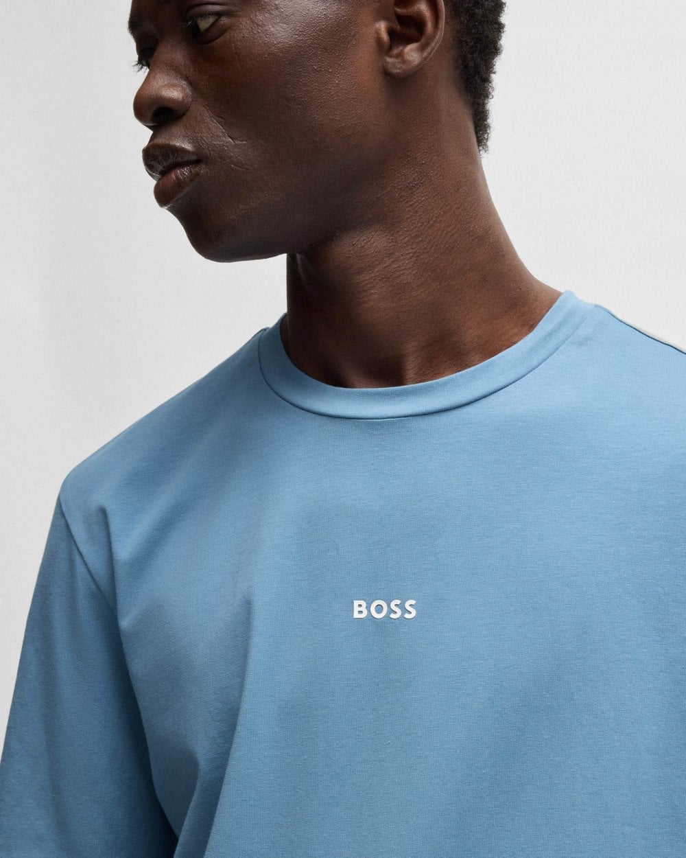 BOSS Orange TChup Mens Crew Neck Small Logo T-Shirt - Open Blue 462