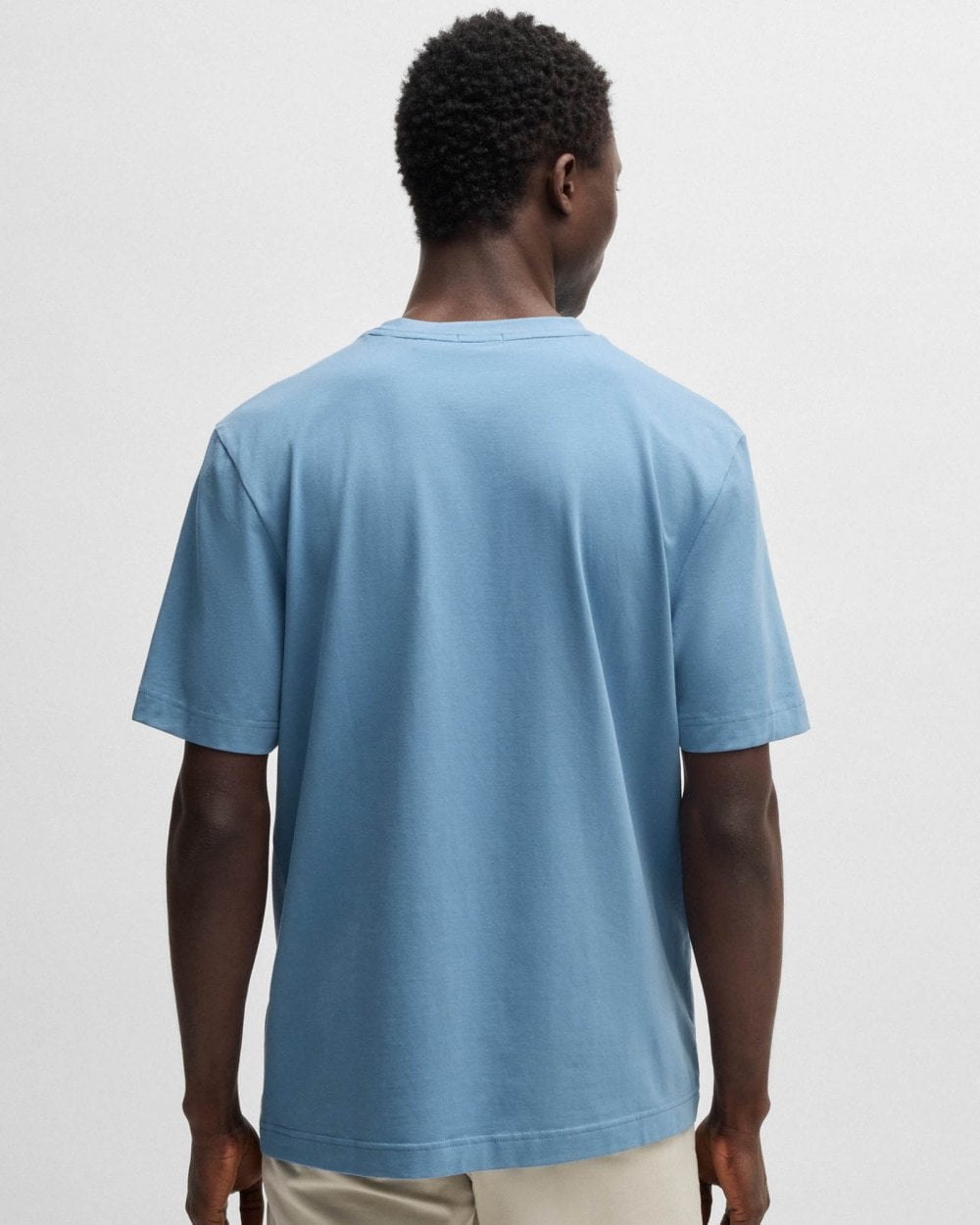 BOSS Orange TChup Mens Crew Neck Small Logo T-Shirt - Open Blue 462