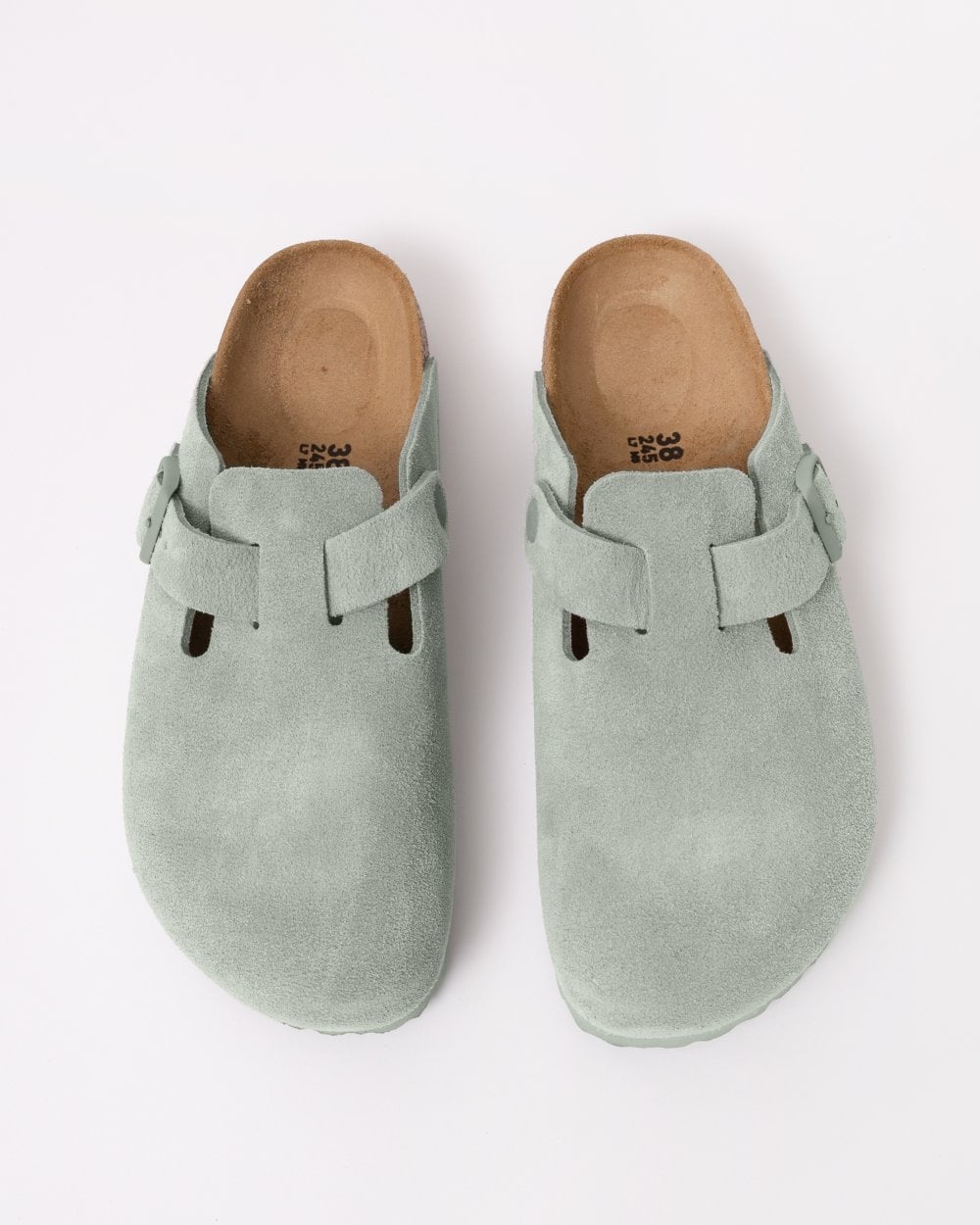 Birkenstock Boston Suede Leather Womens Clogs - Pure Sage