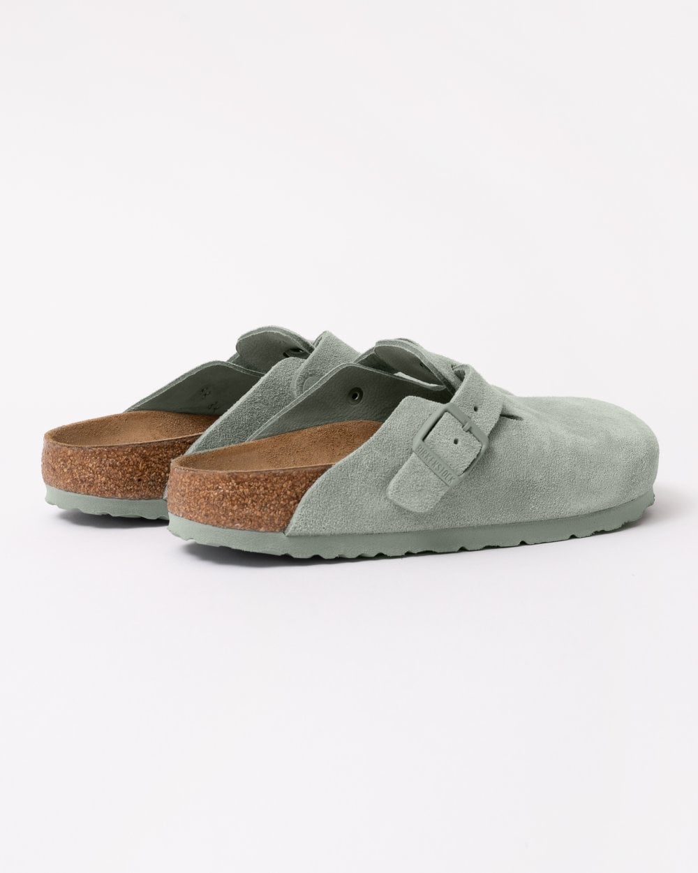 Birkenstock Boston Suede Leather Womens Clogs - Pure Sage