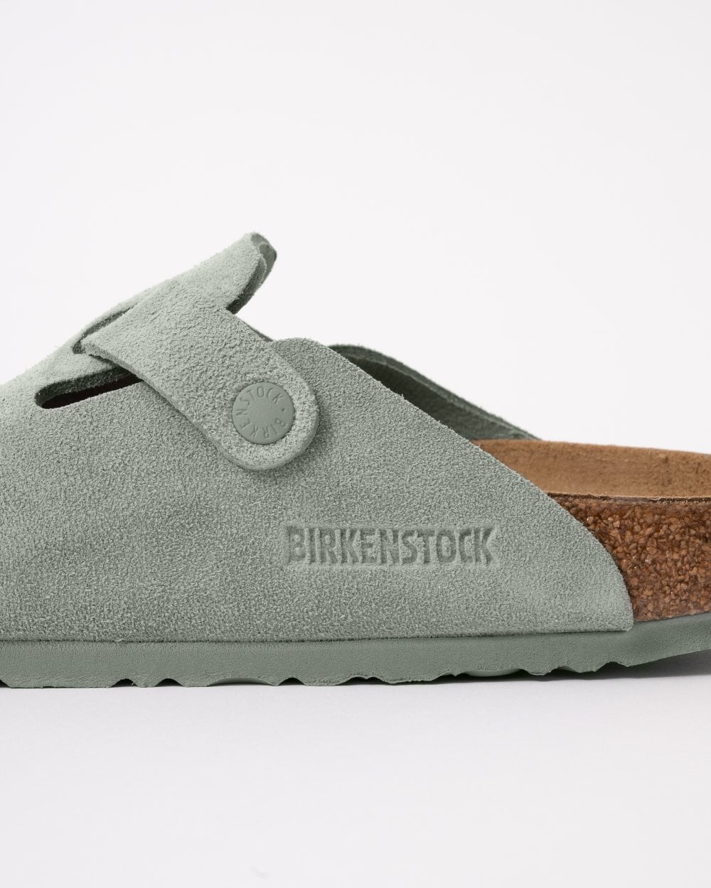Birkenstock Boston Suede Leather Womens Clogs - Pure Sage