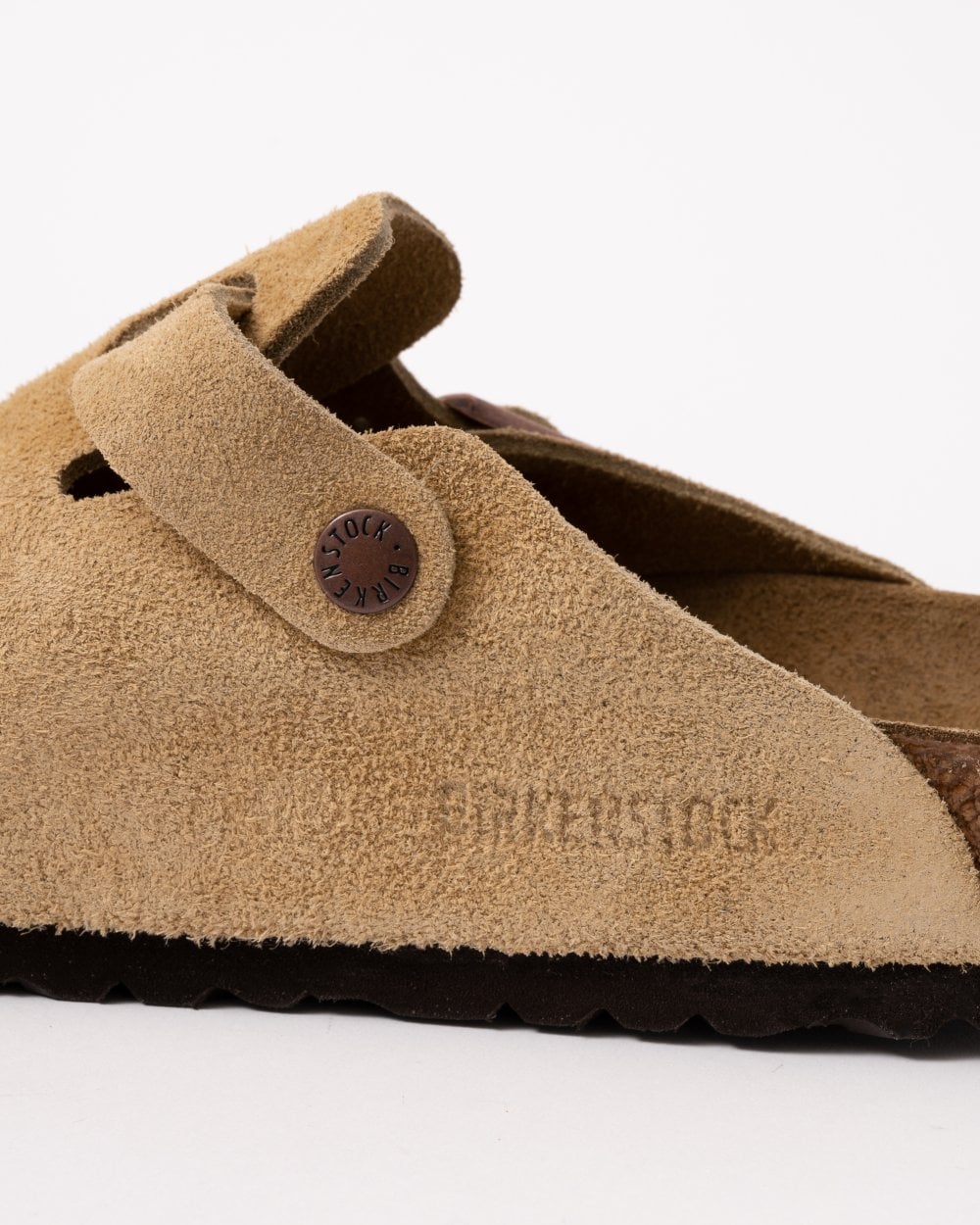 Birkenstock Boston Suede Leather Womens Clogs - Latte Cream