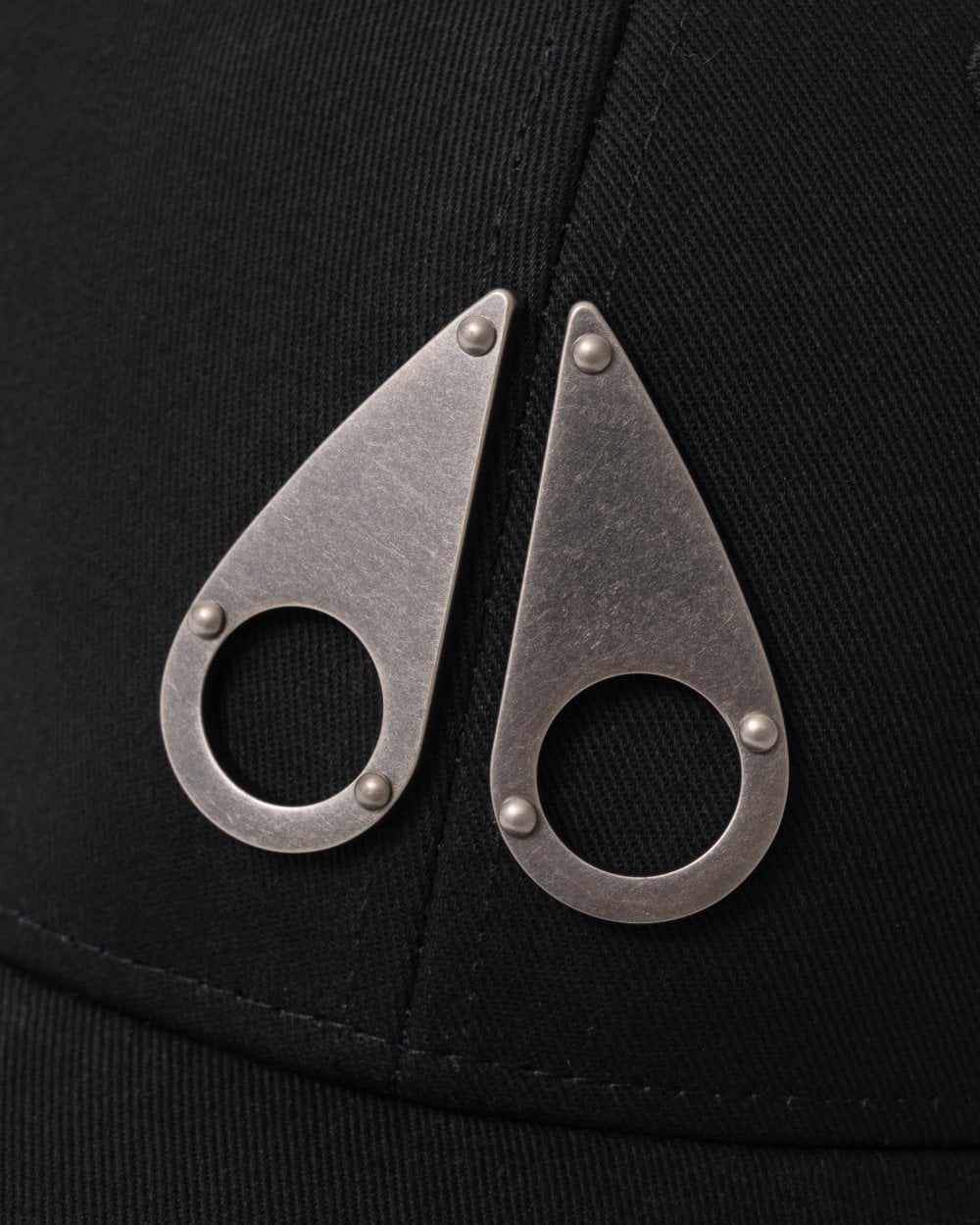 Moose Knuckles Front Logo Icon Cap - Black/Nickel Logo