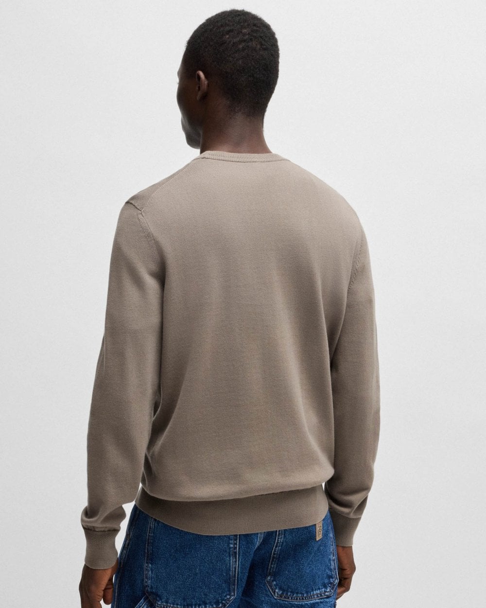 BOSS Orange Kanovano Mens Crew Neck Jumper - Open Beige 294
