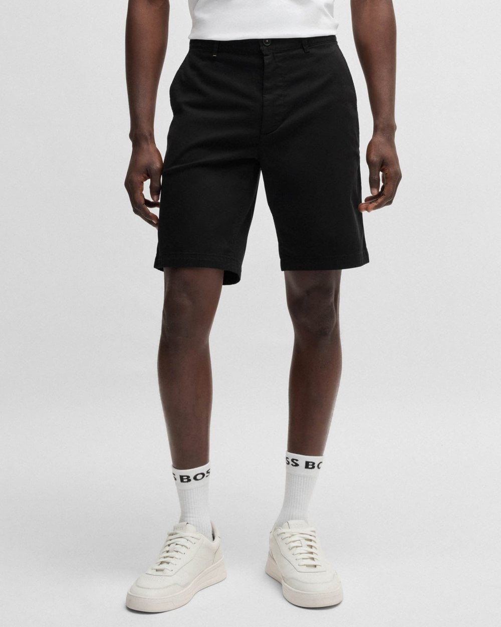 BOSS Orange Mens Slim Fit Chino Shorts in Stretch Cotton Twill