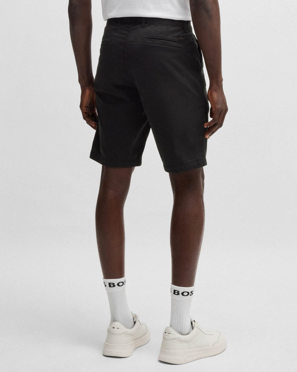 BOSS Orange Mens Slim Fit Chino Shorts in Stretch Cotton Twill - Black 001
