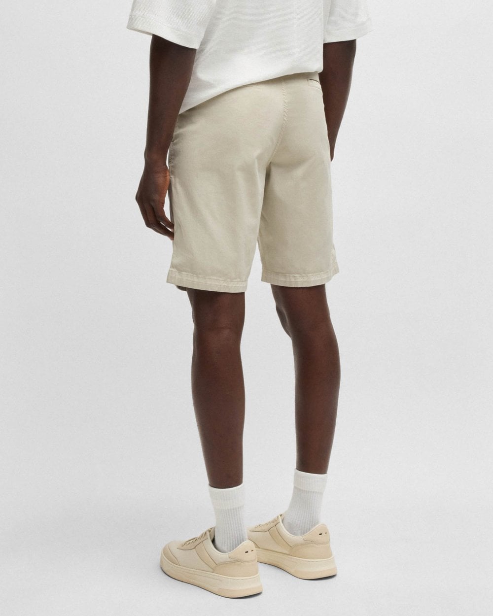 BOSS Orange Mens Slim Fit Chino Shorts in Stretch Cotton Twill - Light Beige 271
