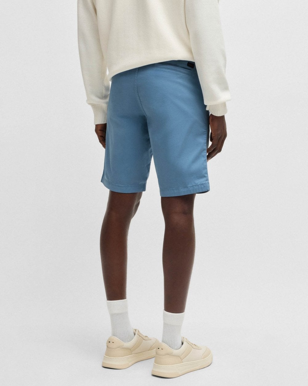 BOSS Orange Mens Slim Fit Chino Shorts in Stretch Cotton Twill - Open Blue 462
